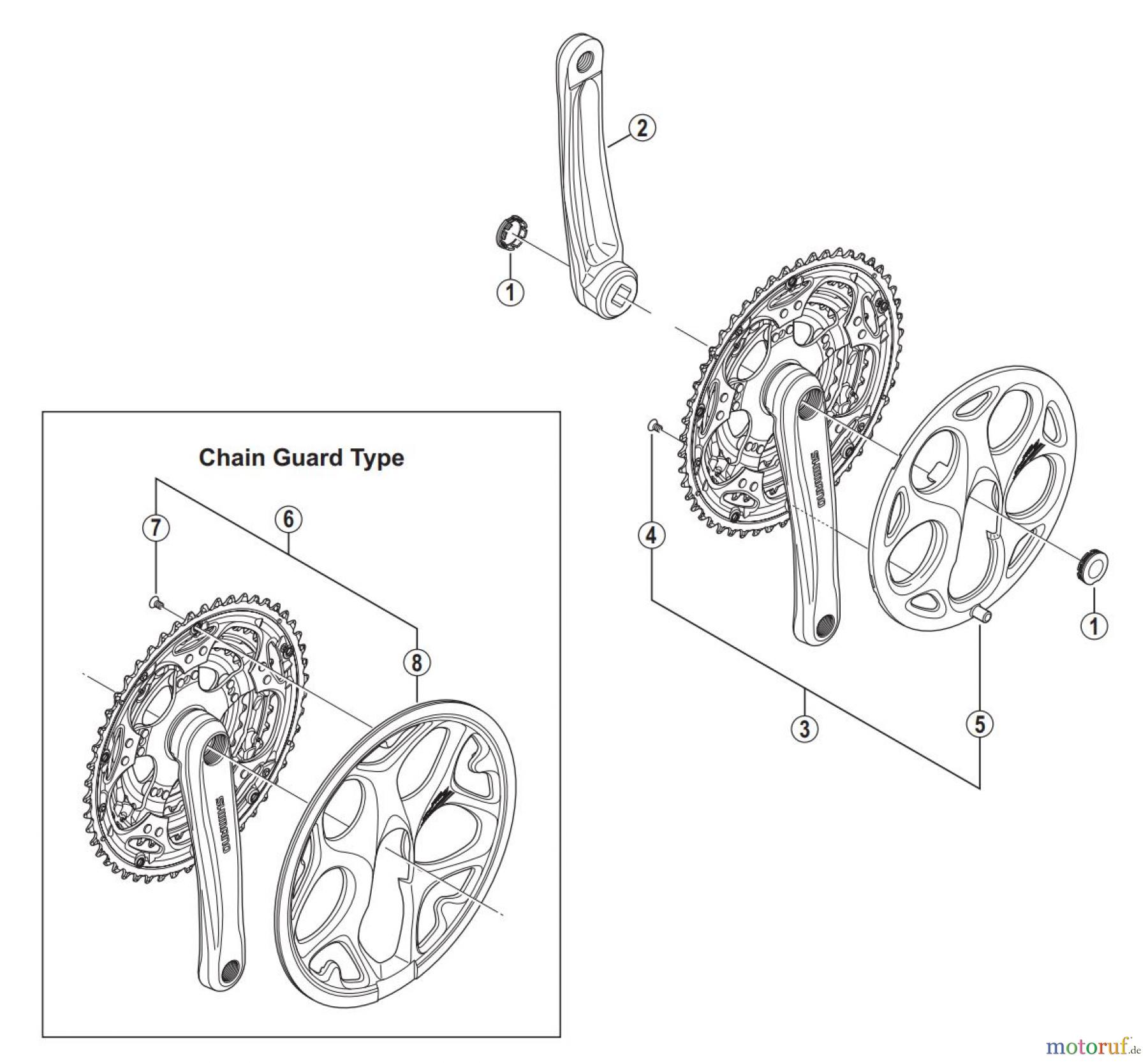  Shimano FC Front Chainwheel - Kurbelsatz, Vorderes Kettenblatt FC-A073 SHIMANO TOURNEY Front Chainwheel