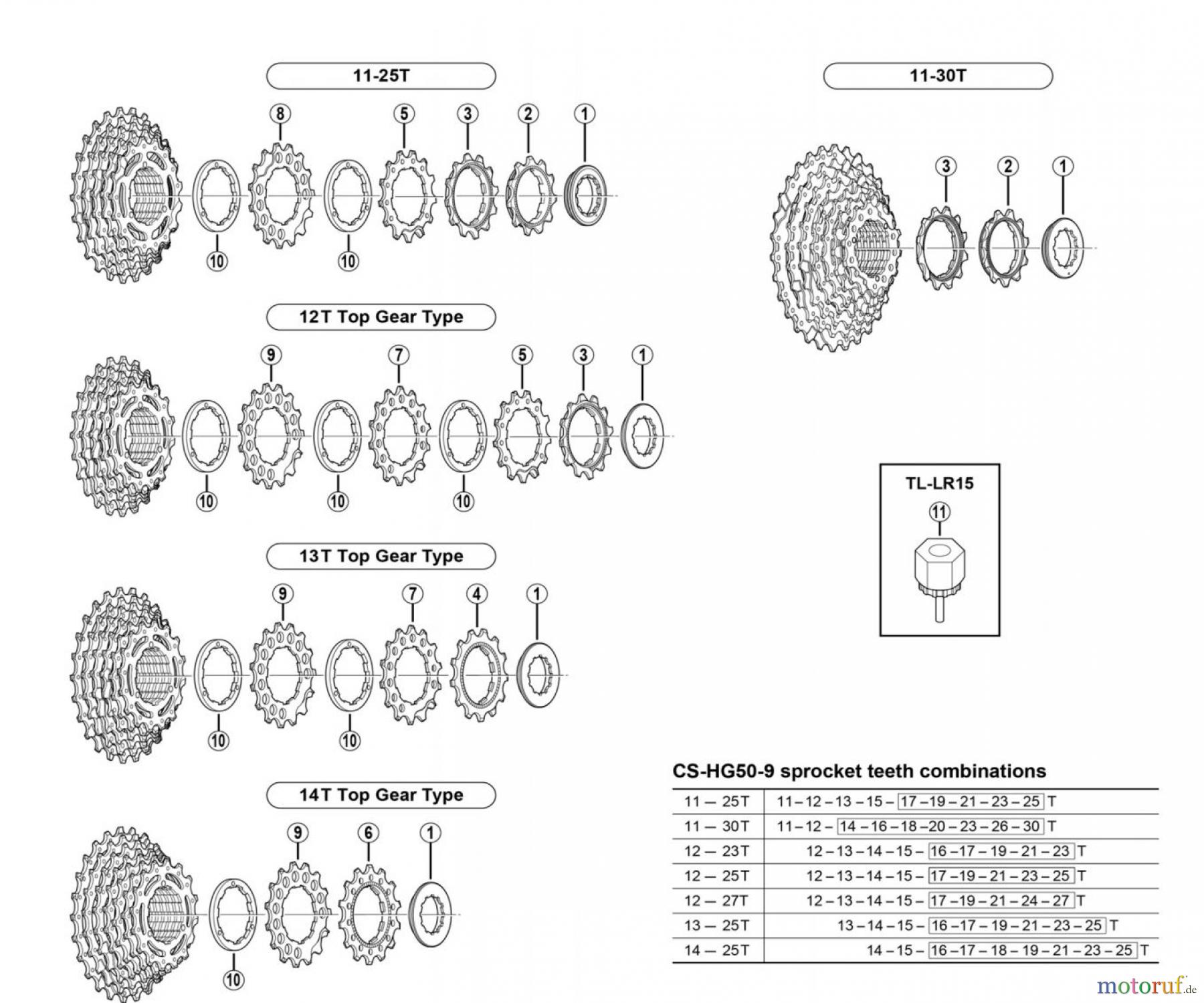  Shimano CS Cassette / Zahnkranz CS-HG50-9 Cassette Sprocket (9-speed)