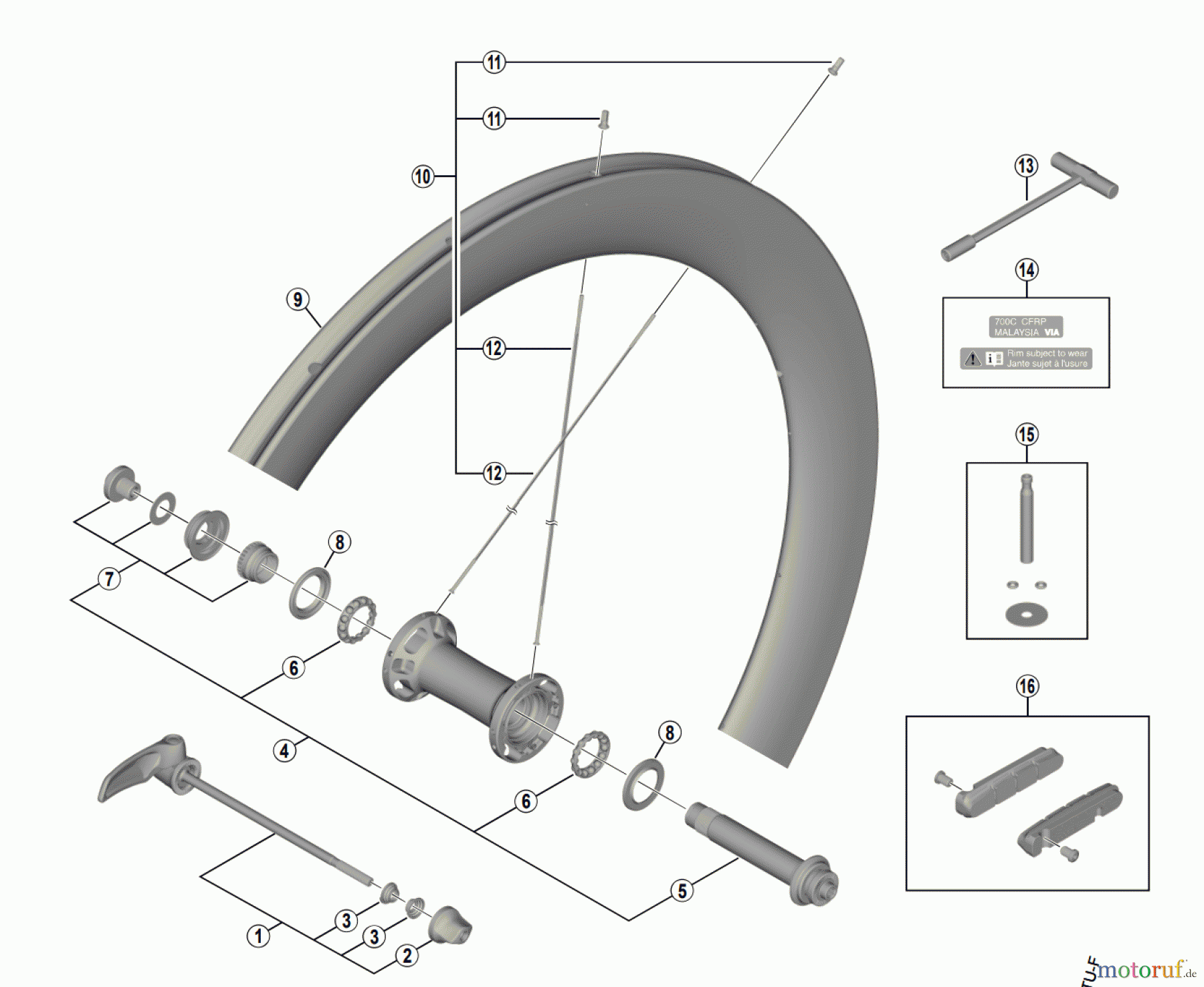  Shimano WH Wheels - Laufräder WH-R9100-C60-TU-F  DURA-ACE Front Wheel