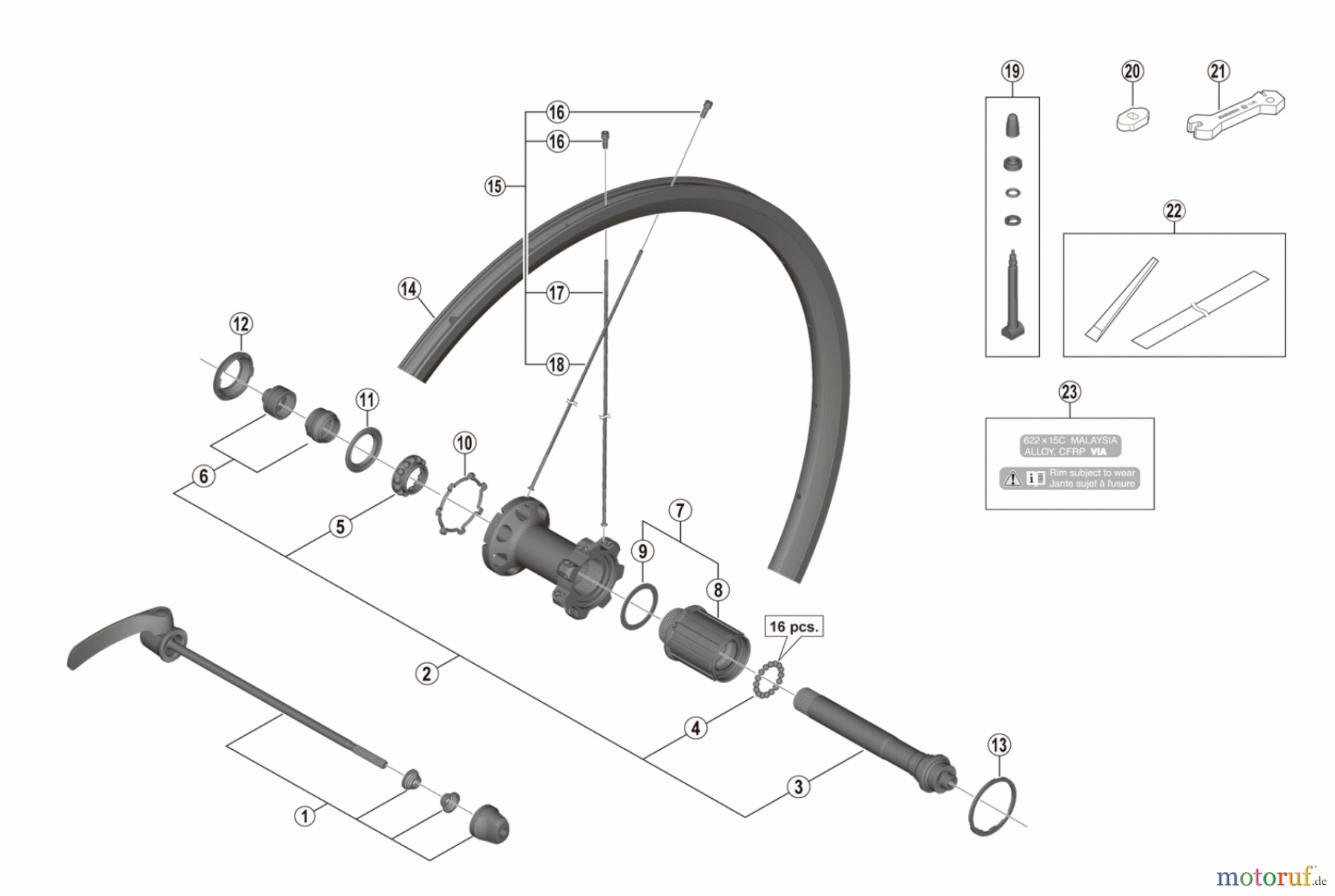  Shimano WH Wheels - Laufräder WH-RS700-C30-TL-R  Rear Wheel