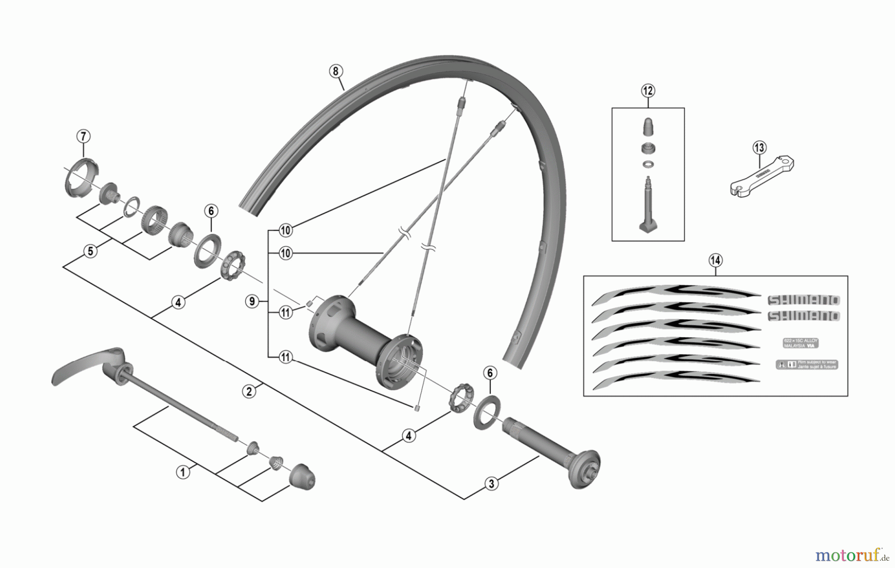  Shimano WH Wheels - Laufräder WH-RS500-TL-F Front Wheel