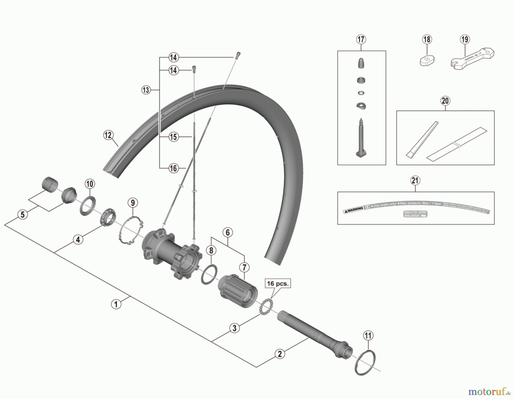  Shimano WH Wheels - Laufräder WH-R9170-C40-TL-R12  DURA-ACE Rear Wheel