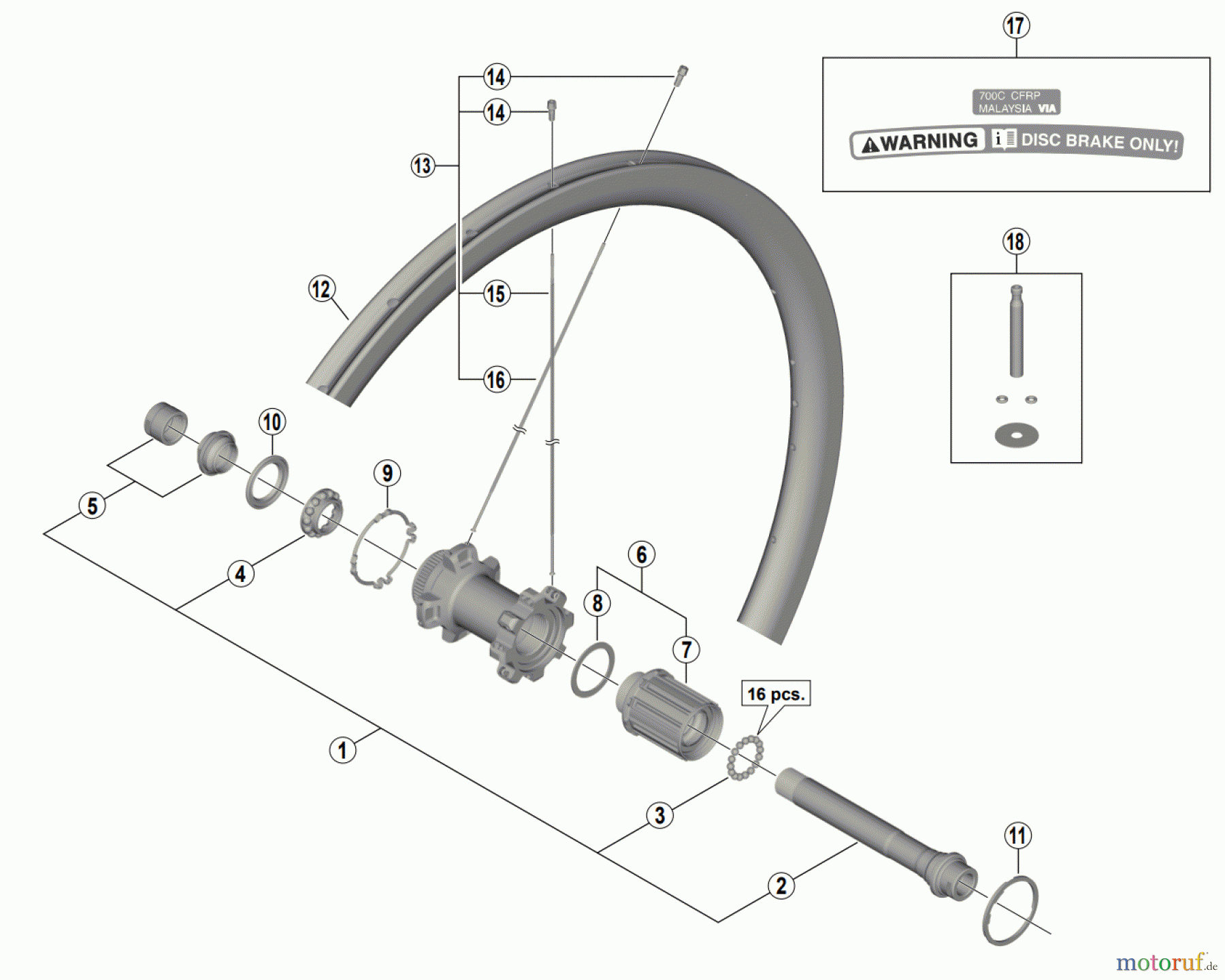  Shimano WH Wheels - Laufräder WH-R9170-C40-TU-R12 DURA-ACE Rear Wheel