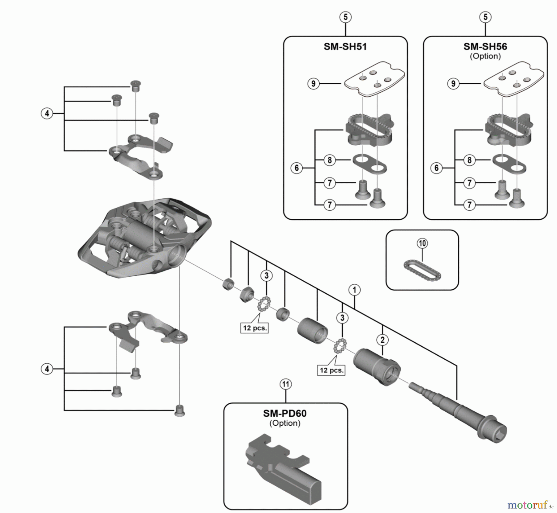  Shimano PD Pedal - Pedale PD-MX70 SPD Pedals