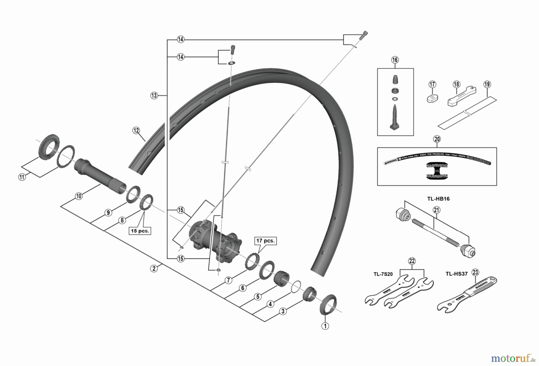  Shimano WH Wheels - Laufräder WH-M8000-TL-F15-B-275