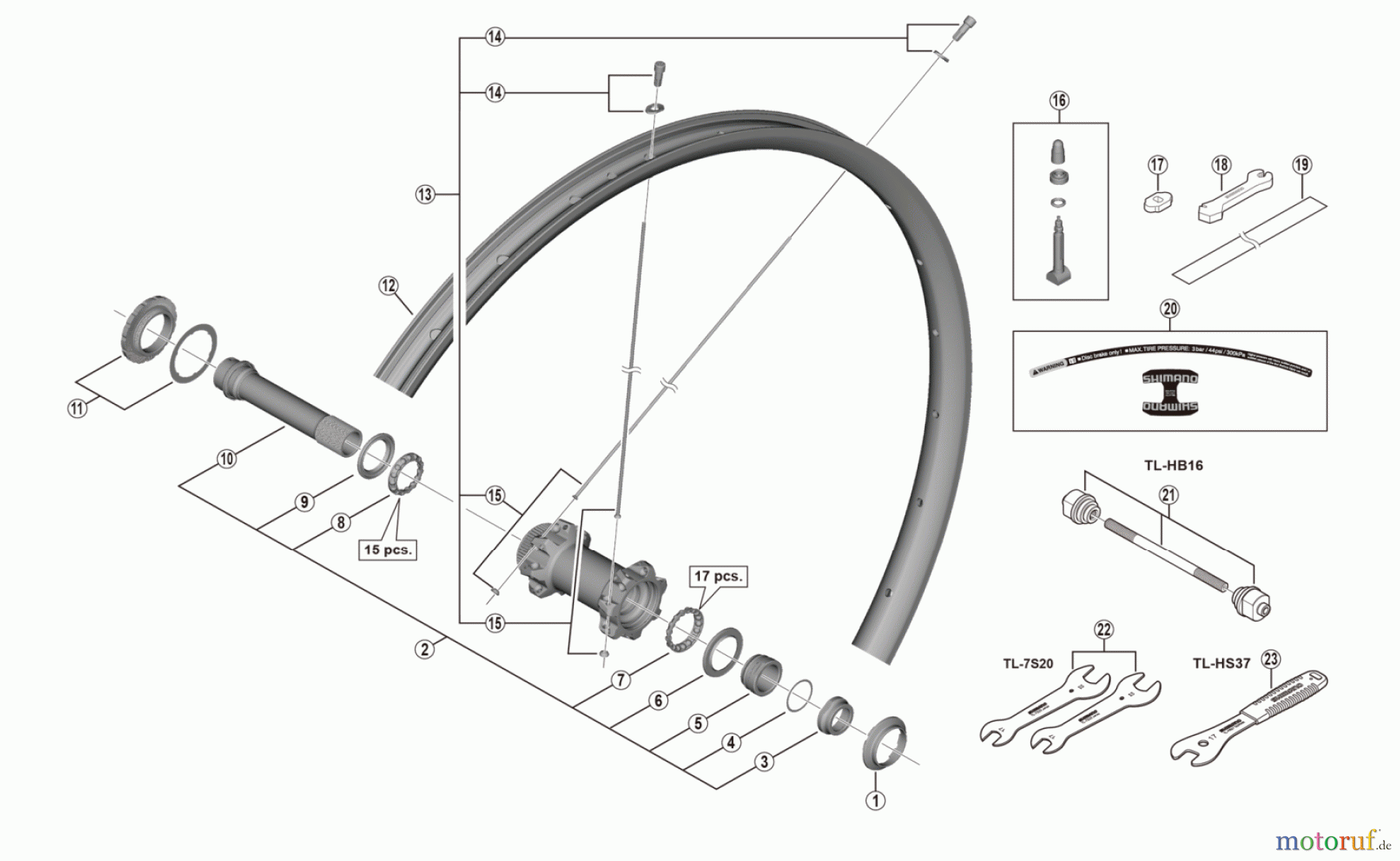  Shimano WH Wheels - Laufräder WH-M8020-TL-F15-B-275 DEORE XT Front Wheel