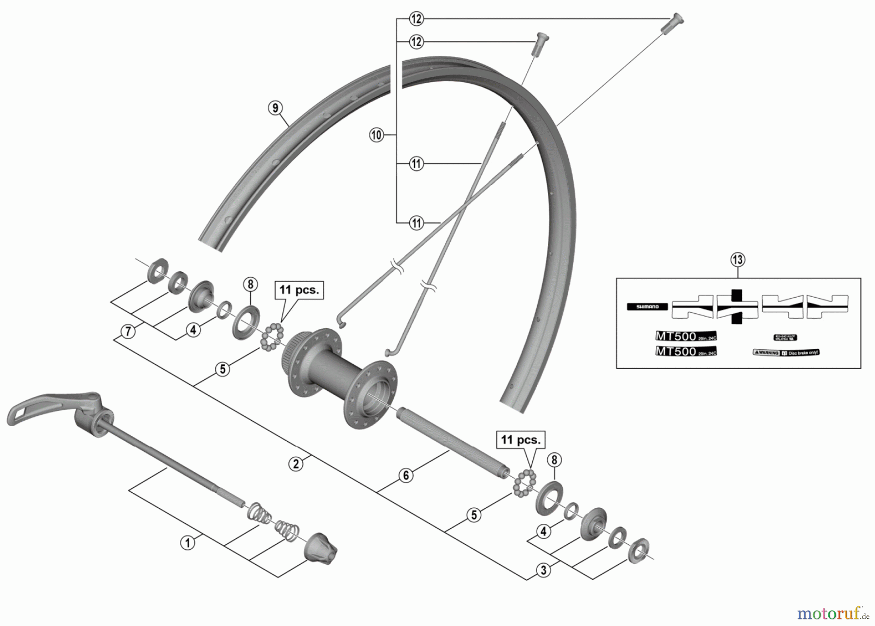  Shimano WH Wheels - Laufräder WH-MT500-CL-F-29  Front Wheel