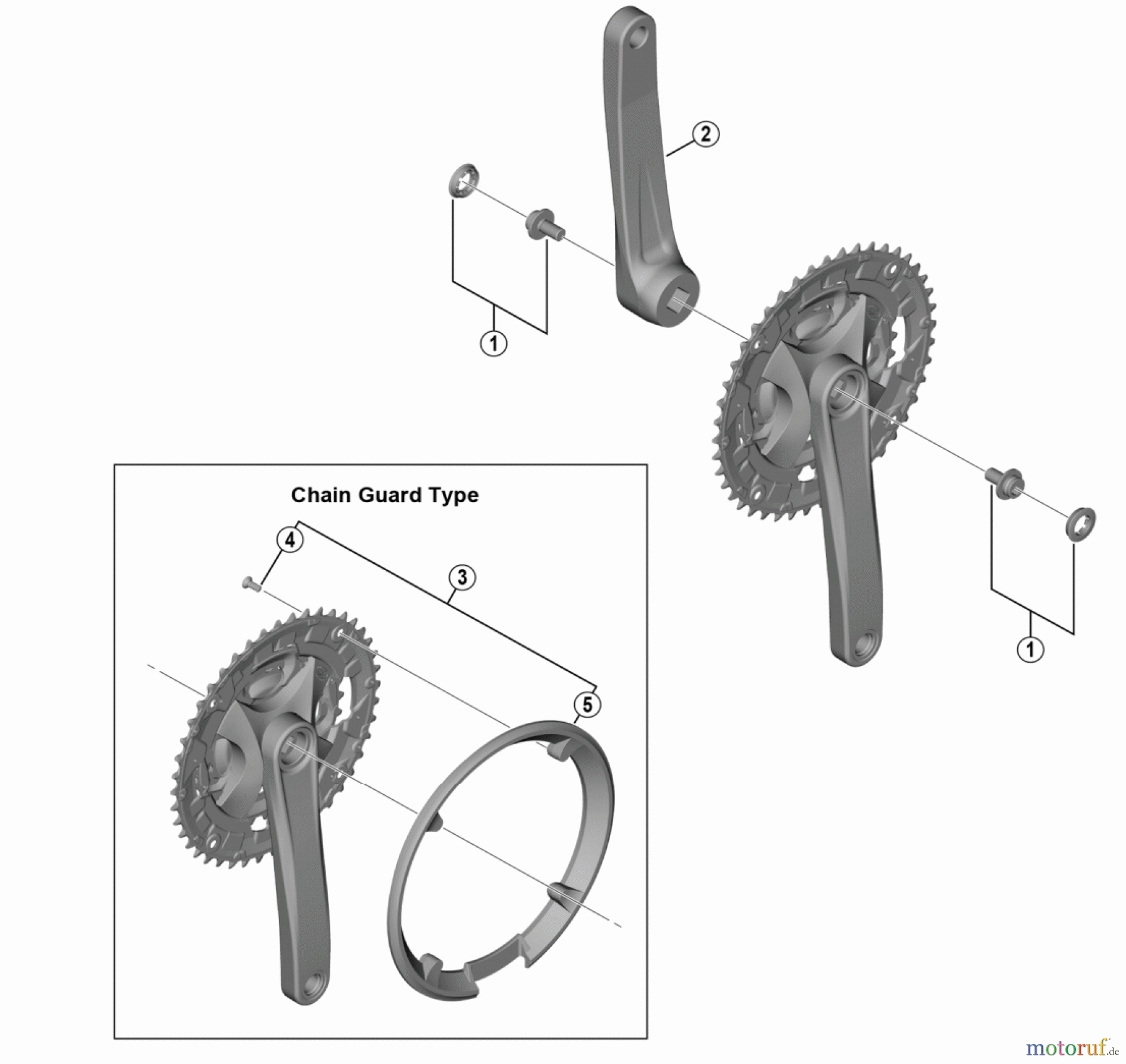  Shimano FC Front Chainwheel - Kurbelsatz, Vorderes Kettenblatt FC-MT101  Crankset