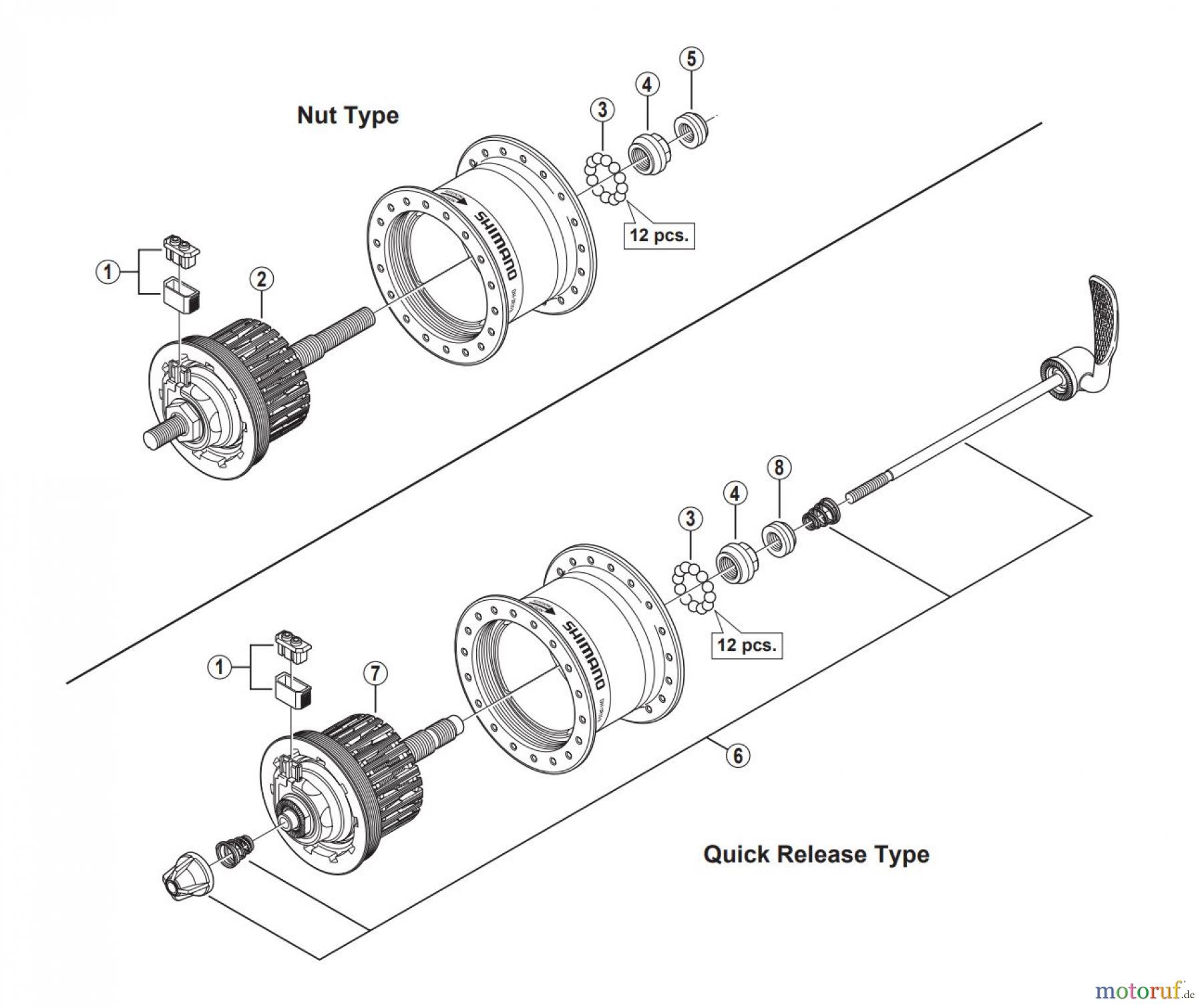  Shimano DH Dynamo Hub - Nabendynamo DH-3R35 (-3096A)  Hub Dynamo  6V-3W / Roller Brake Compatible