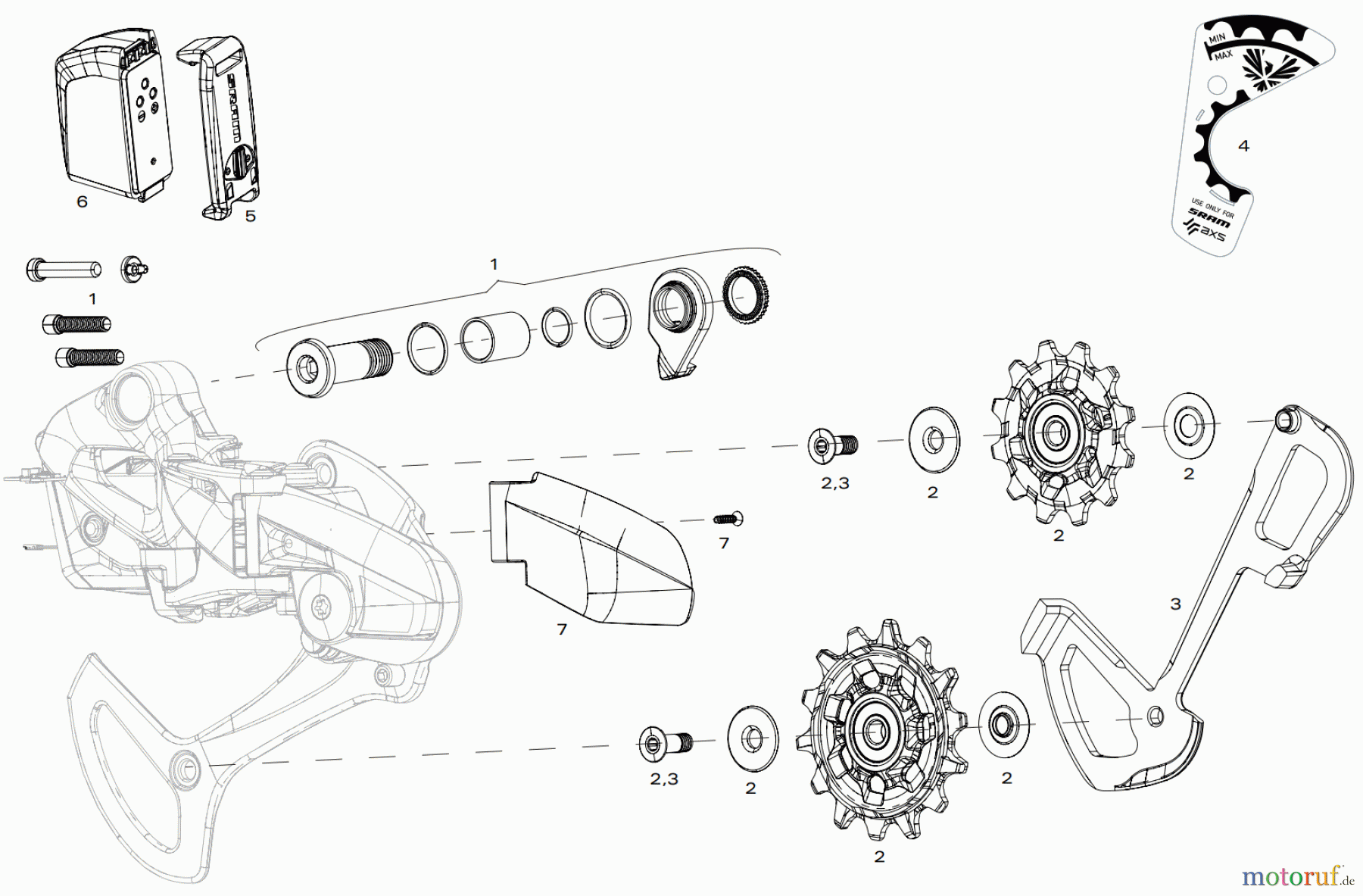  Sram Sram XX1 / X01 EAGLE AXS REAR DERAILLEUR