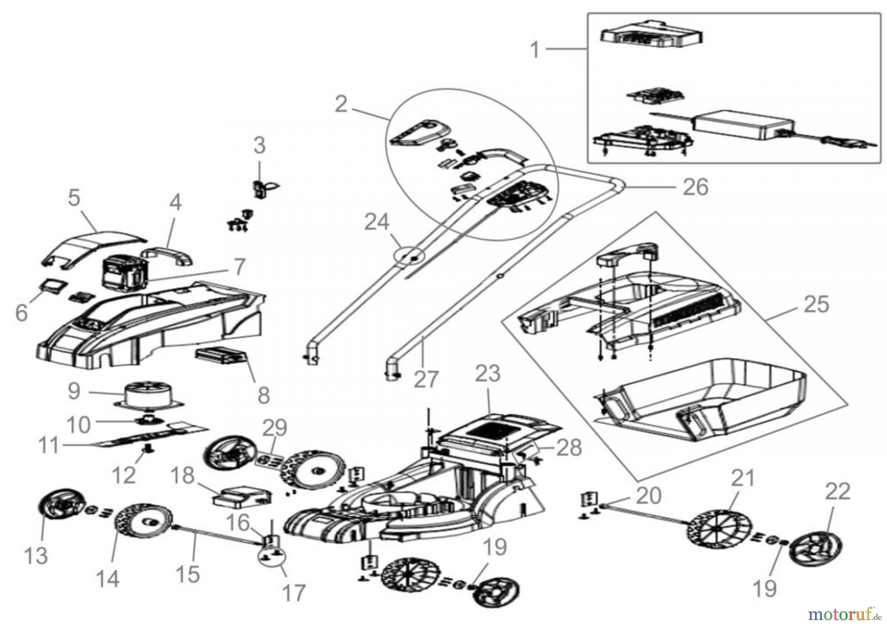  Güde Gartentechnik Rasenmäher Akku-Rasenmäher Schnittbreite bis 33 cm AKKU-RASENMÄHER 320/25 LI-ION - 95538 FSL95538-02