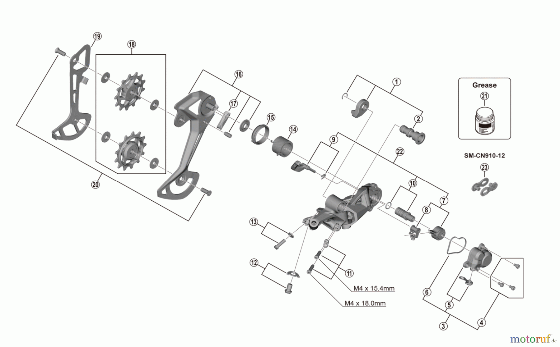  Shimano RD Rear Derailleur - Schaltwerk RD-M8100-SGS (-4518A) 12-speed  DEORE XT Rear Derailleur