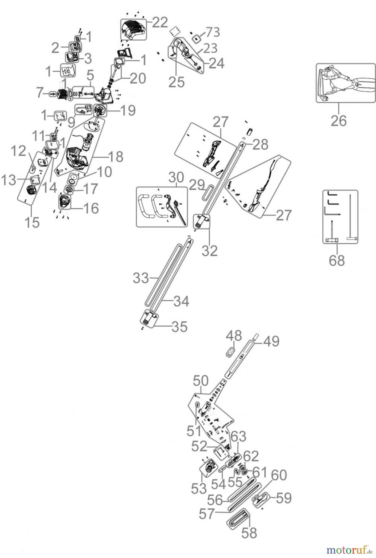  Güde Gartentechnik Astkettensägen Benzin-Astsägen Motorastkettensäge GAK 1001 B Art.-Nr.: 94418 Ersatzteileversion FSL94418-01