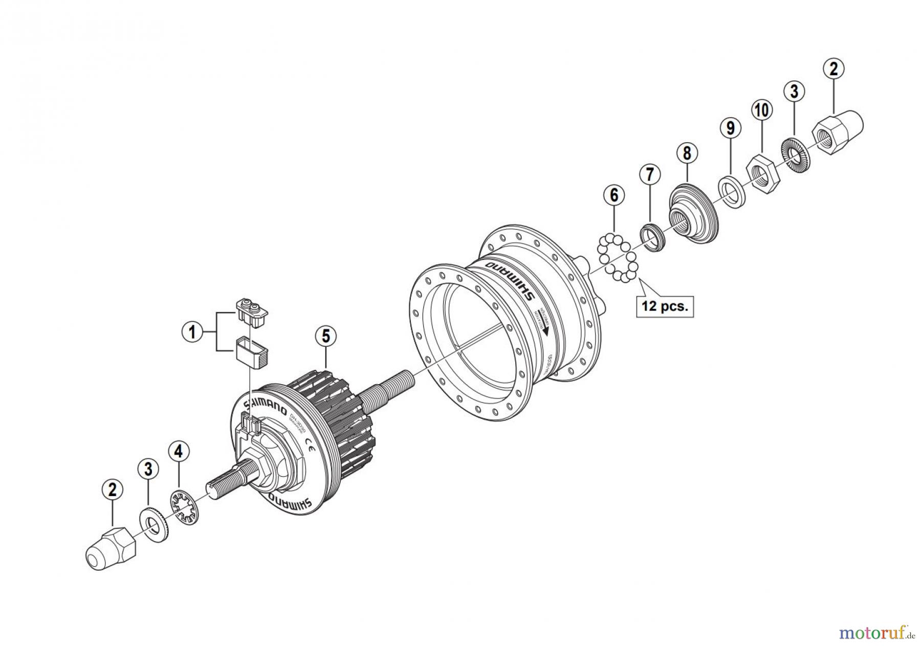  Shimano DH Dynamo Hub - Nabendynamo DH-3D30-NT (-2601A) Hub Dynamo