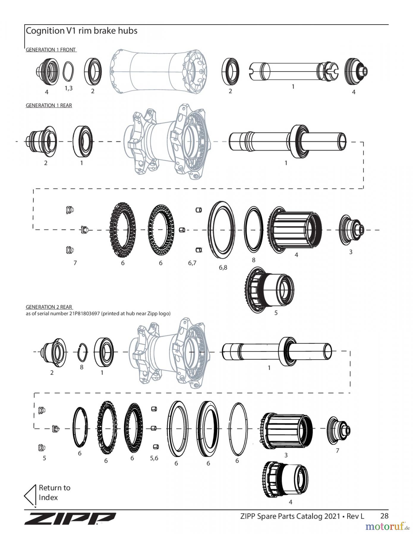  Sram Zipp Cognition V1 rim brake hubs