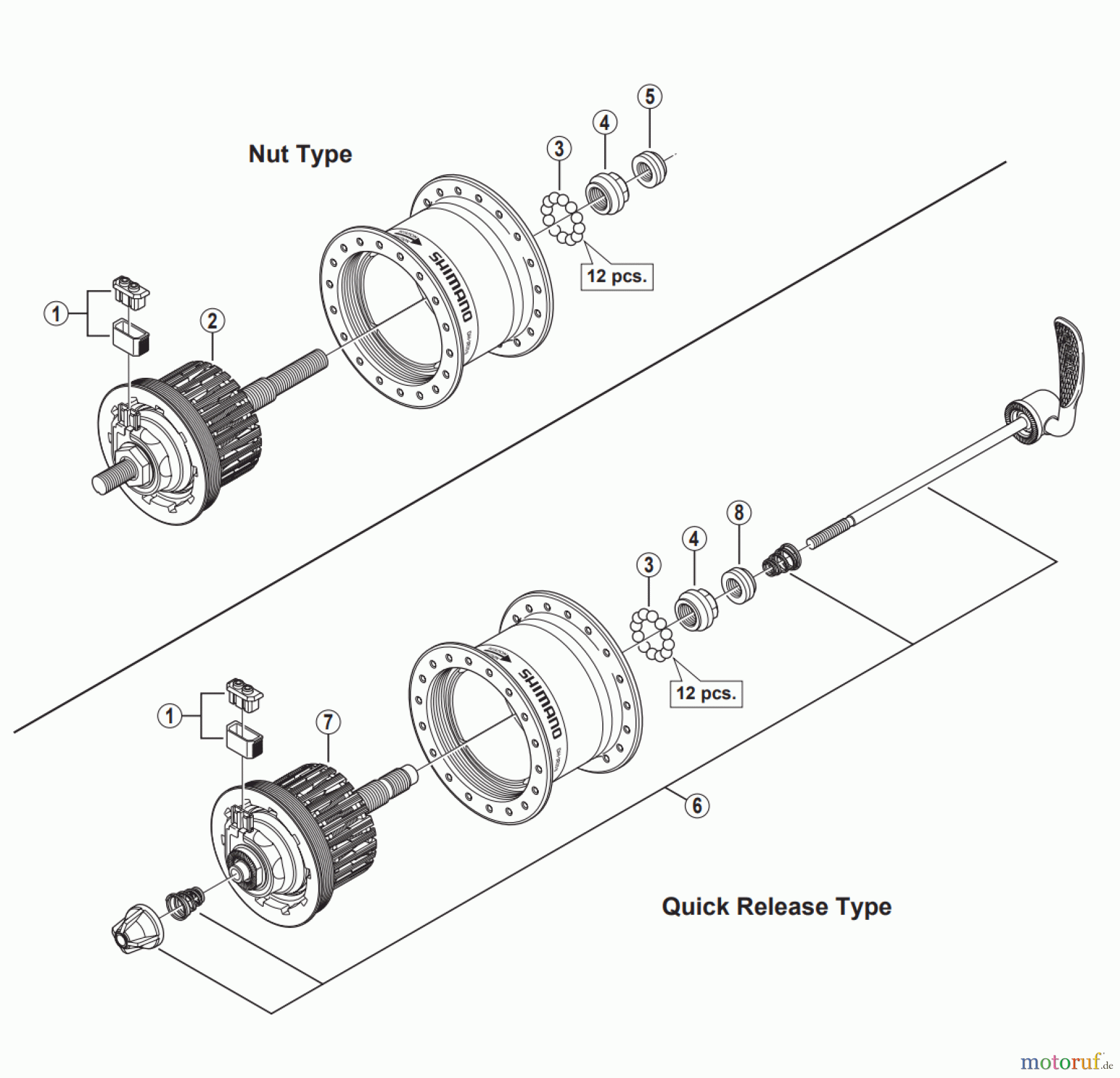  Shimano DH Dynamo Hub - Nabendynamo DH-3R35-H Hub Dynamo  6V-3W / Roller Brake Compatible