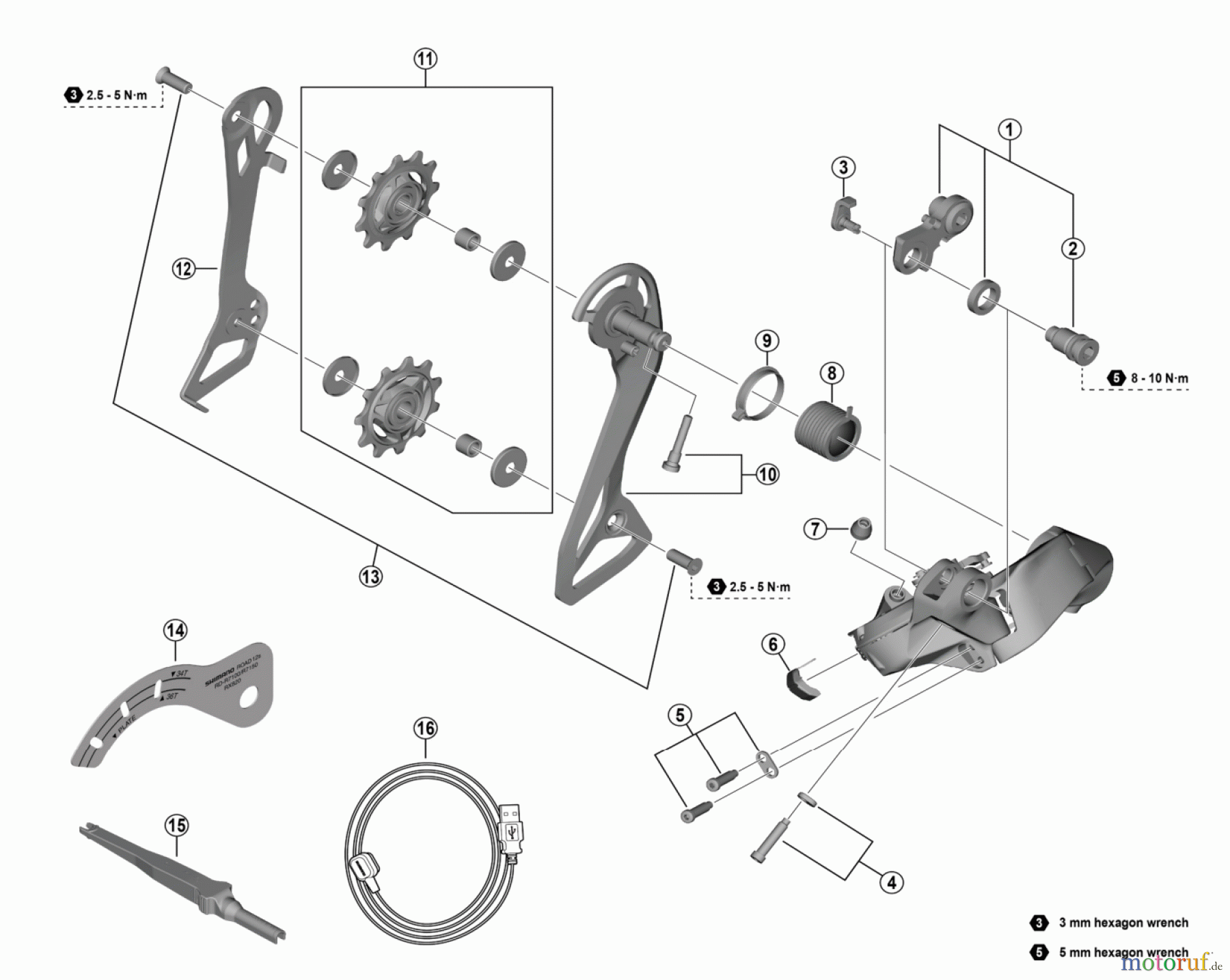  Shimano RD Rear Derailleur - Schaltwerk RD-R7150  SHIMANO 105 Rear Derailleur 12-speed