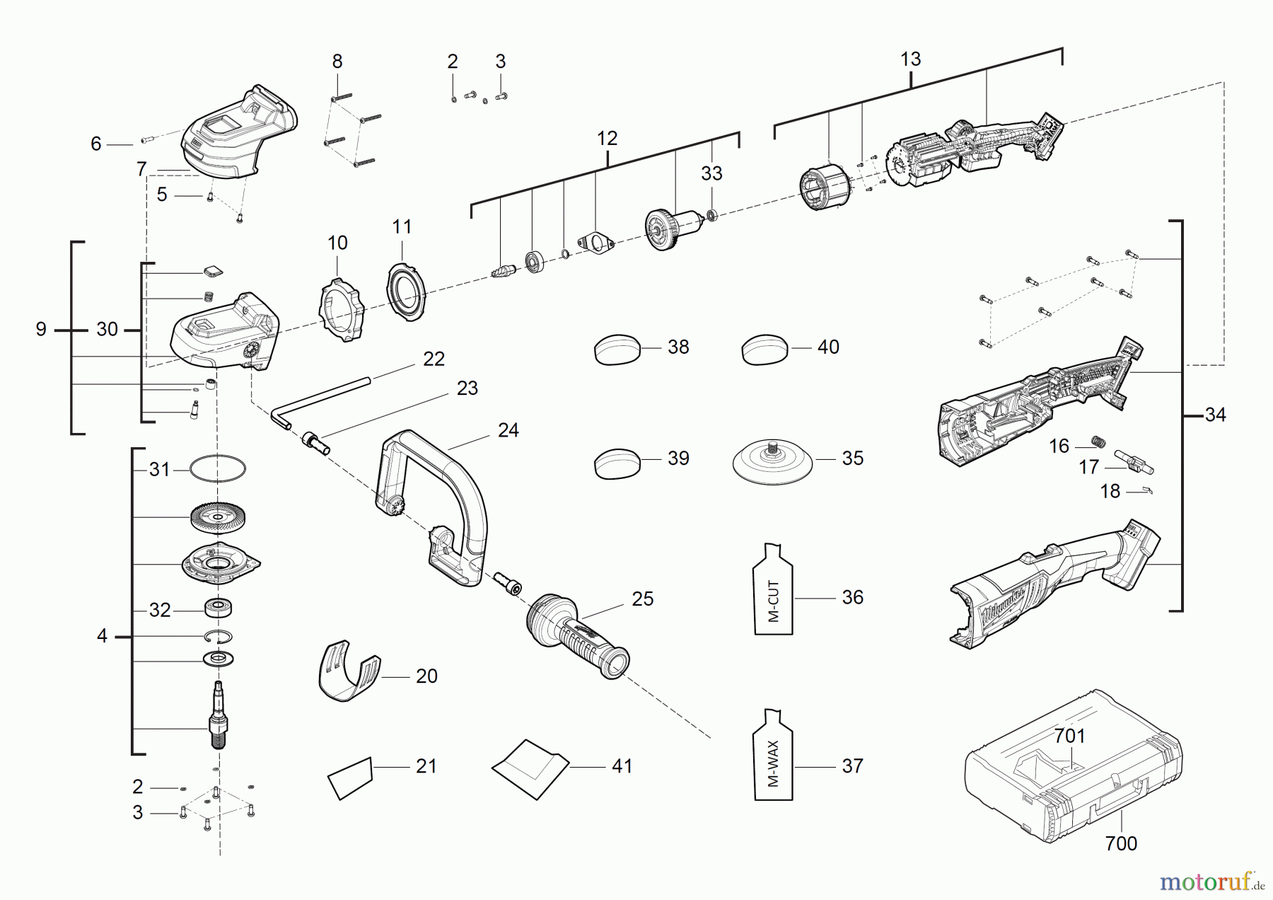  Milwaukee Akku-Geräte Schleifen und Polieren Polierer M18 FAP180 Seite 1