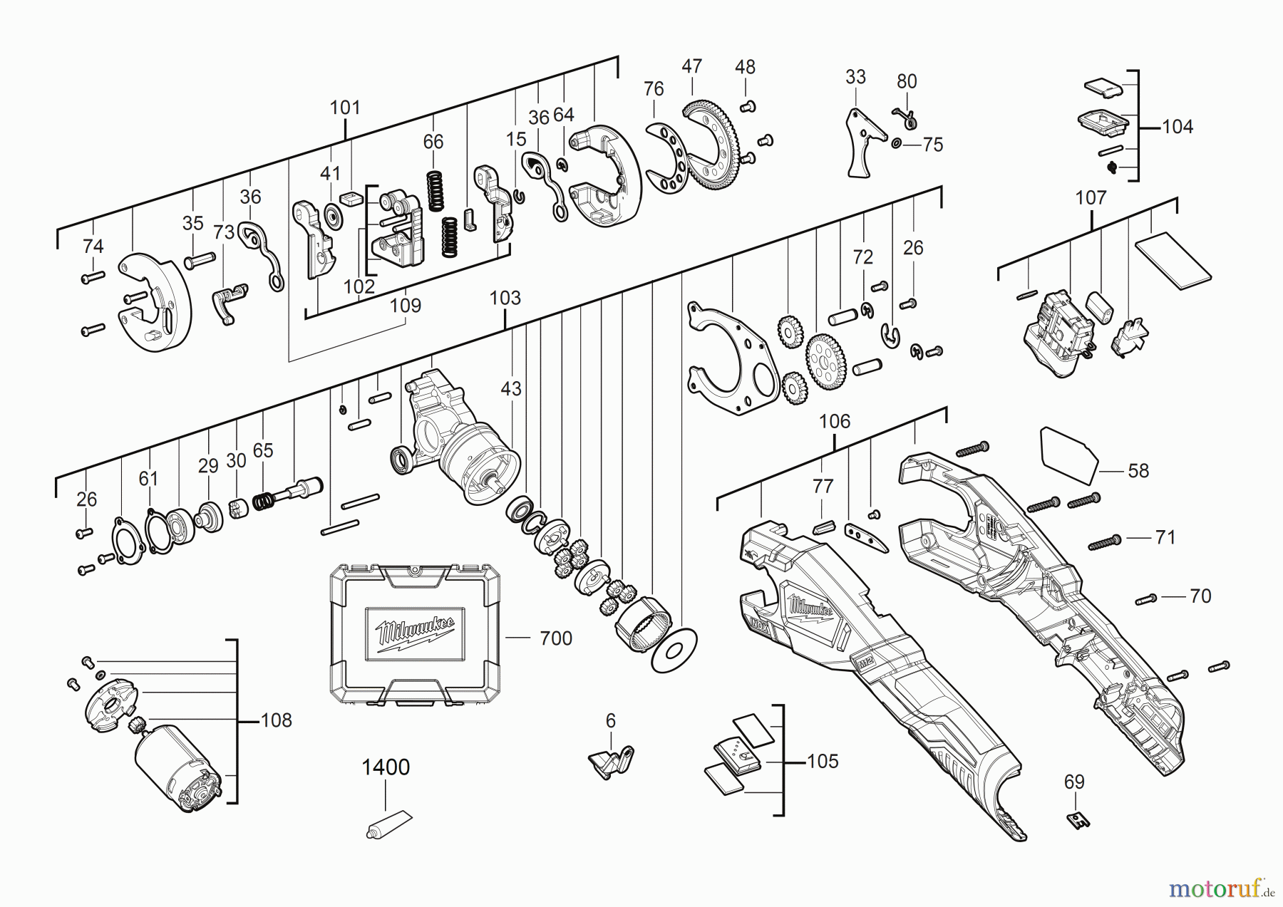  Milwaukee Akku-Geräte Sägen und Trennen ROHR- UND KABELSCHNEIDER M12 PCSS Akku-Rohrschneider Seite 1