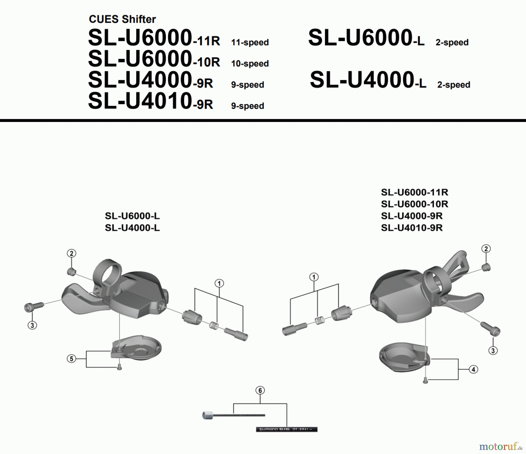  Shimano SL Shift Lever - Schalthebel SL-U6000 SHIMANO CUES Shifter (SL-U4000, SL-U4010)