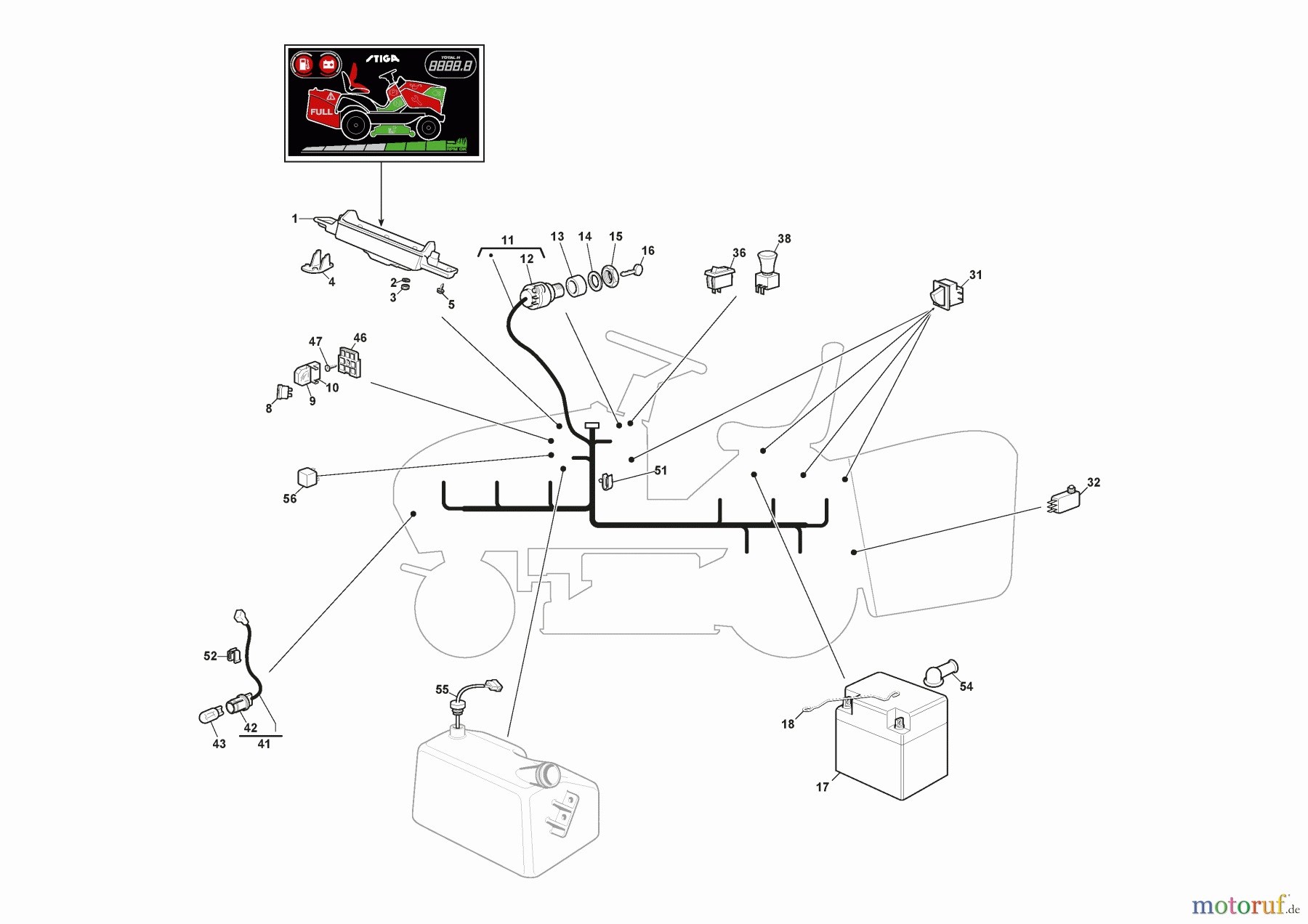  Stiga Aufsitzmäher Baujahr 2024 ESTATE 9102 W (2024) [2T0980381/ST2P] Eletrischeteile