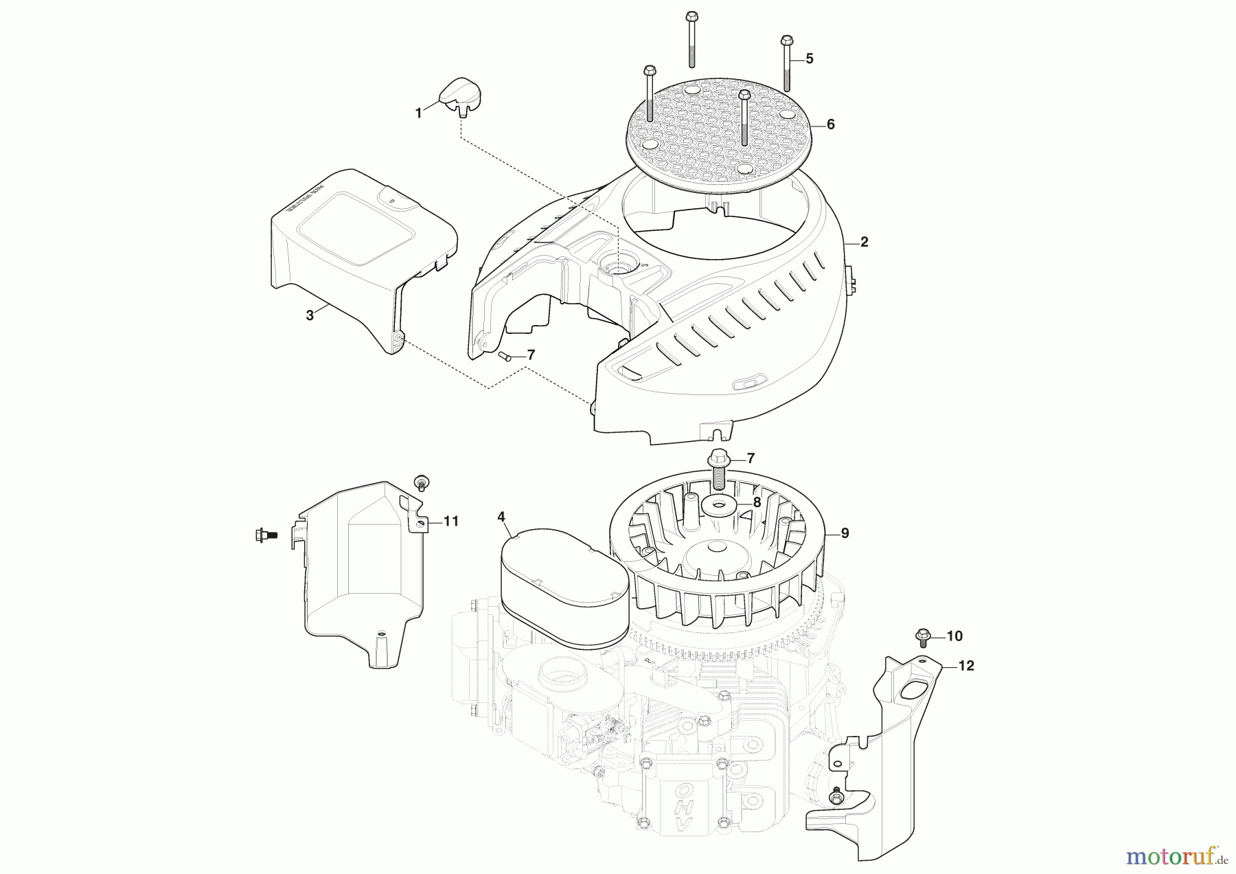  Stiga Aufsitzmäher Baujahr 2024 ESTATE 792 W (2024) [2T0785481/ST1P] Lüfterhaube, Luftfilter