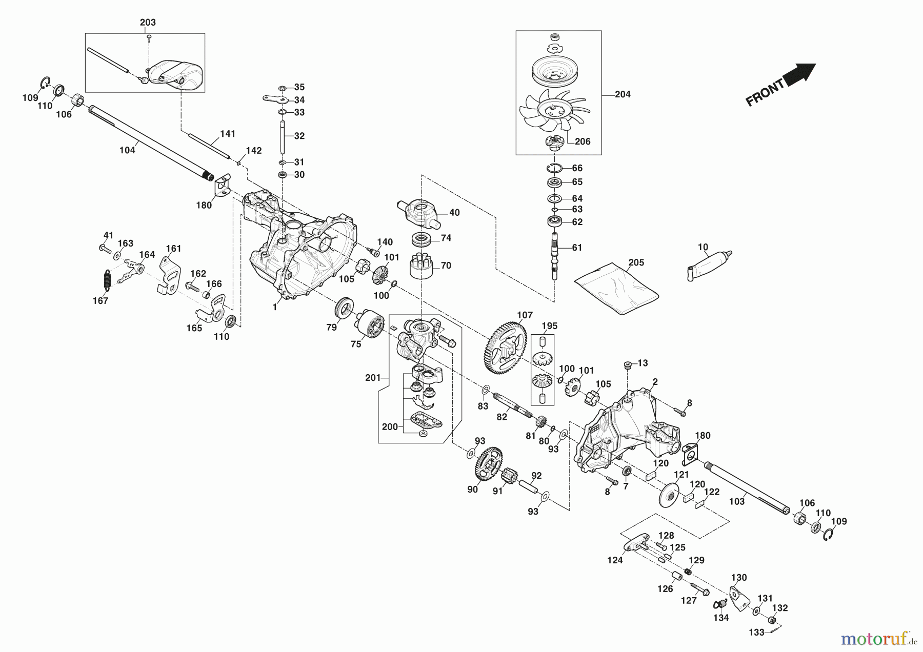  Stiga Aufsitzmäher Baujahr 2024 ESTATE 792 W (2024) [2T0785481/ST1P] Antriebsgrouppe, Hydro-Gear T2-AHBF-2X3C-17X1 