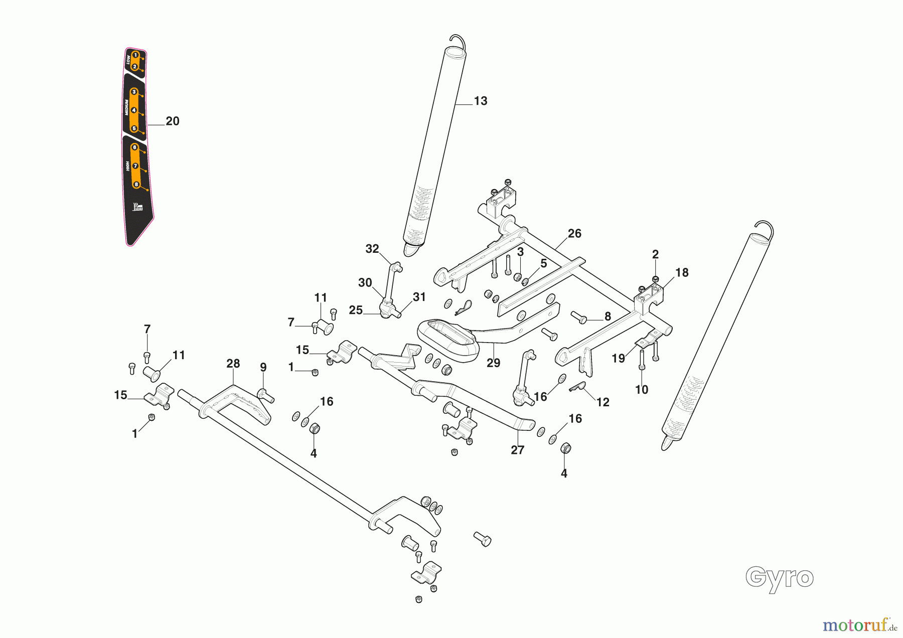  Stiga Zero Turn Mowers Baujahr 2024 Gyro 500e (2024) 2F7062505/ST1 Mähwerkheber