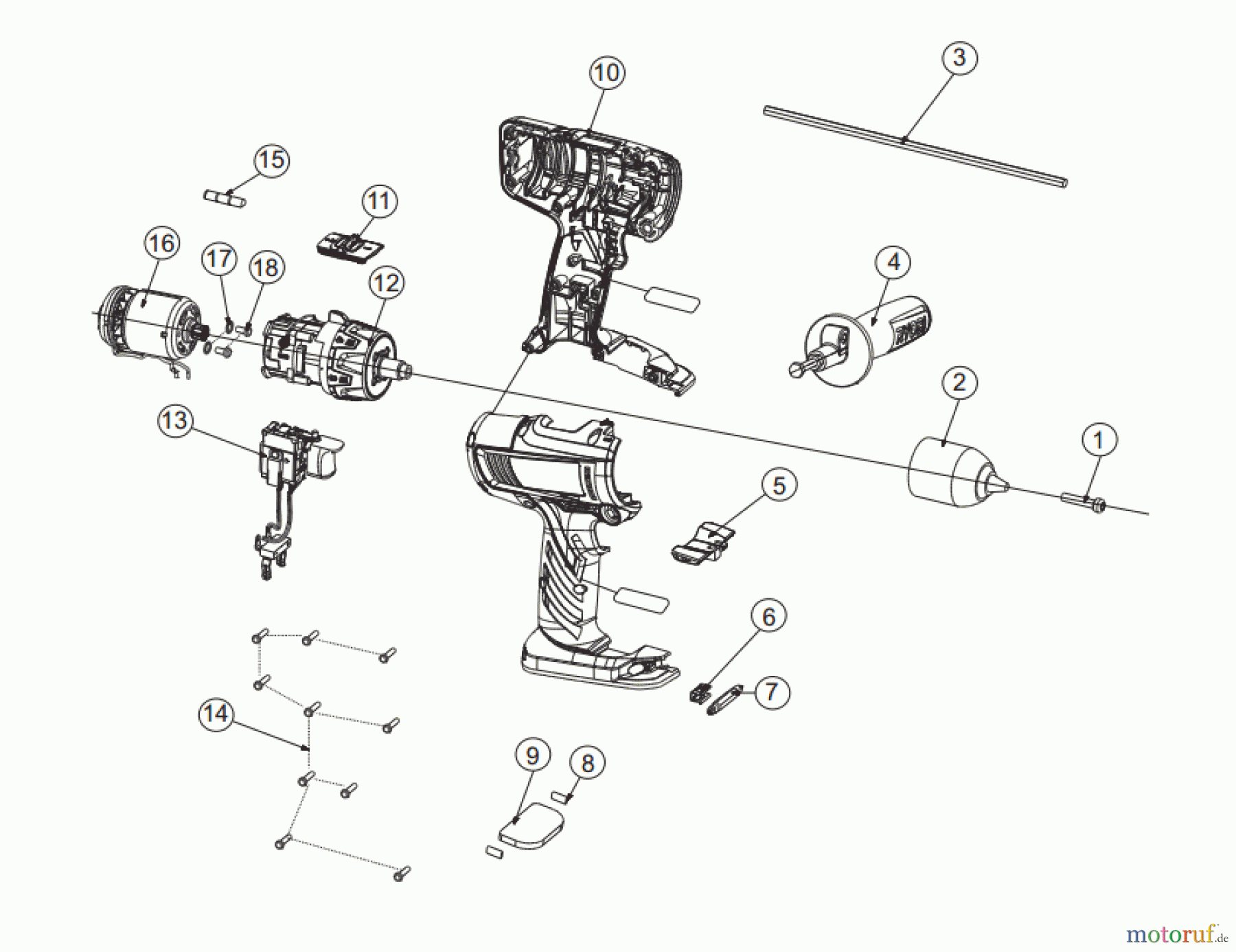  Ryobi (Schlag-)Bohrschrauber Bohrschrauber mit Schlagbohrfunktion LCDI1802M Seite 1