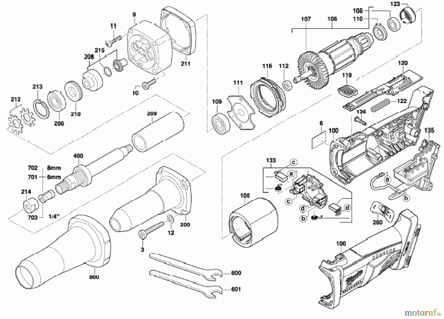  Milwaukee Akku-Geräte Schleifen und Polieren ältere Modelle HD28SG AKKU-GERADSCHLEIFER