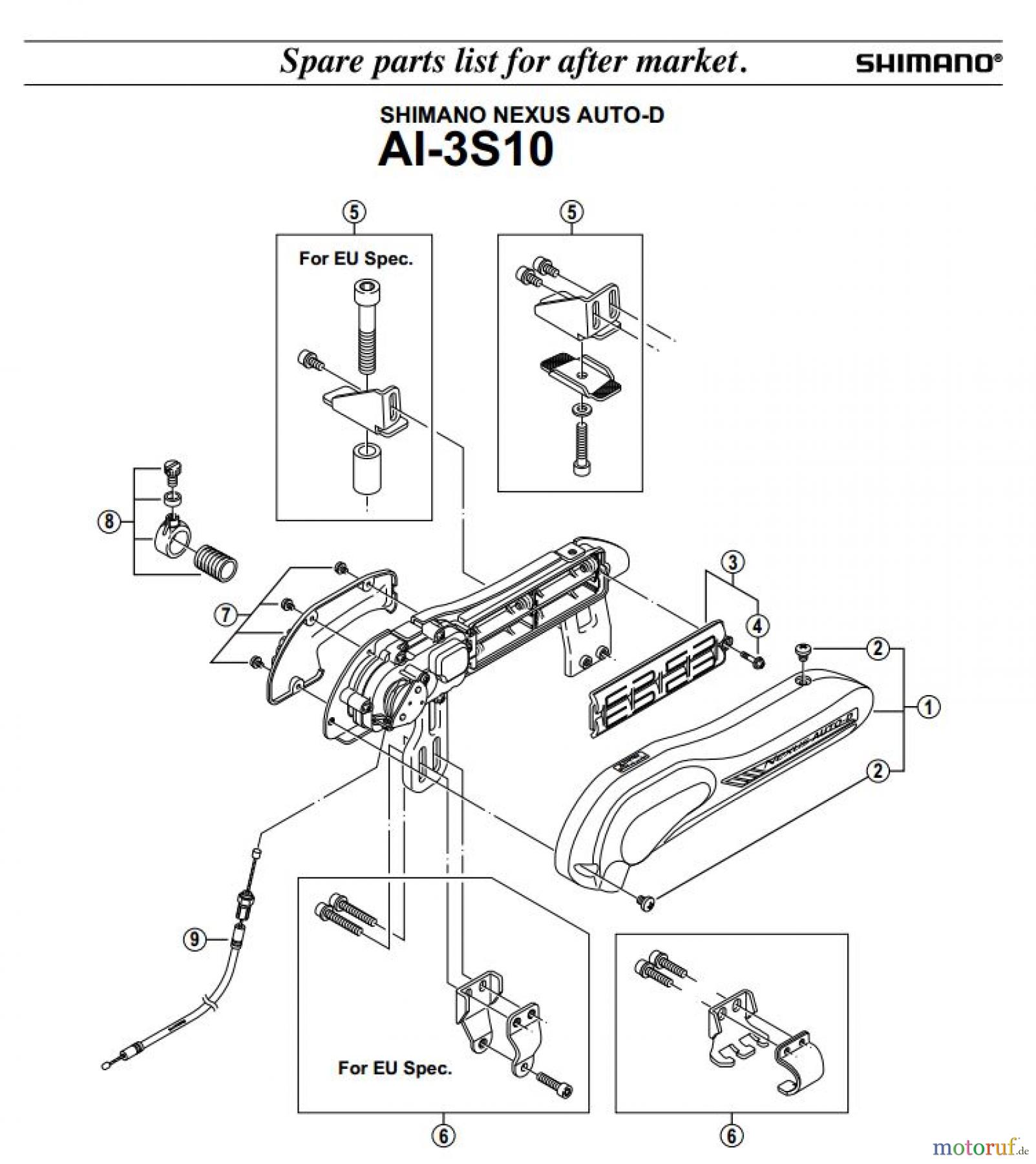  Shimano AI Automatic Inter-3/5/7 - Automatische Nabenschaltung AI-3S10-NEXUS-AUTO-D-3-GANG