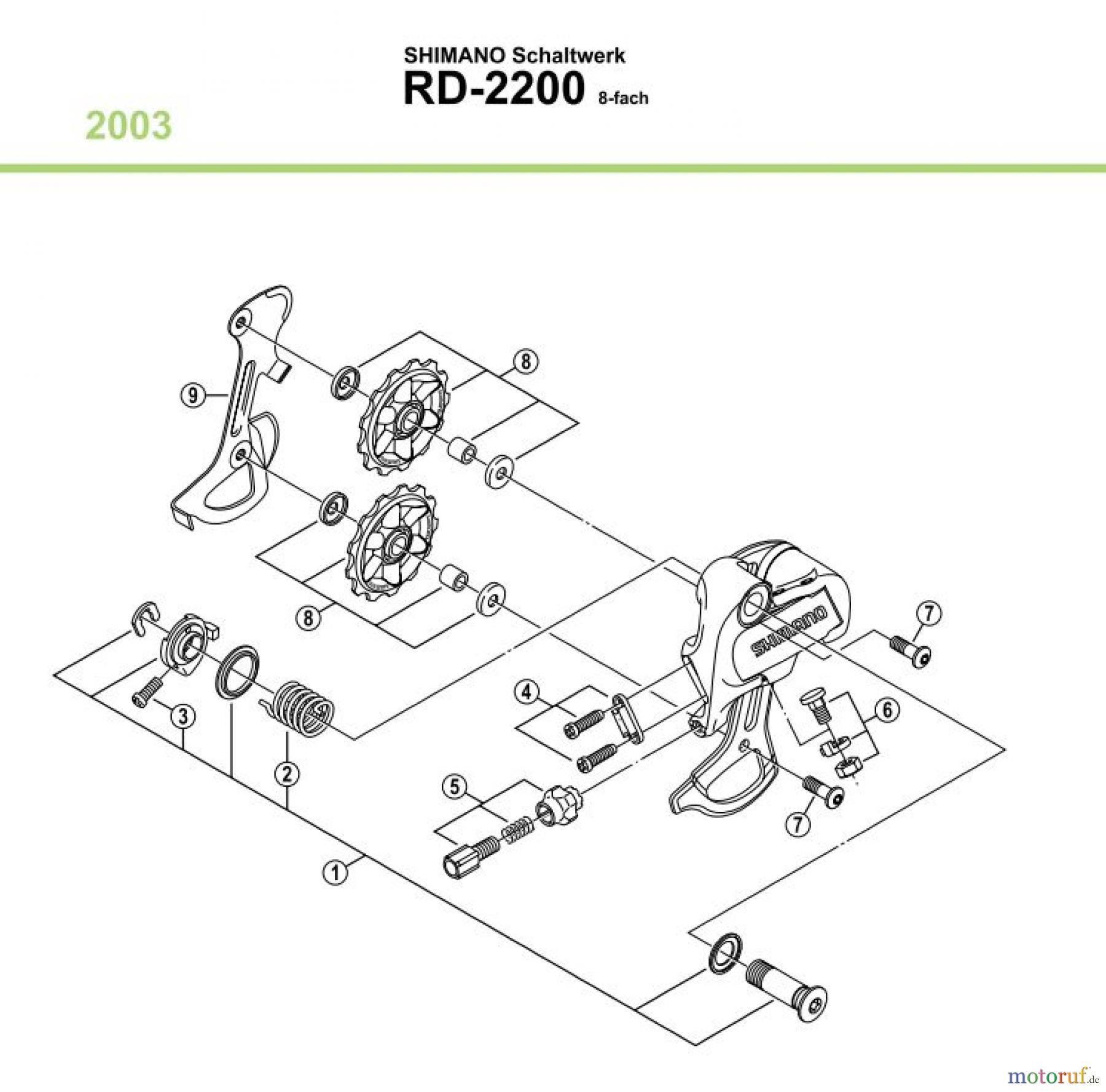  Shimano RD Rear Derailleur - Schaltwerk RD-2200-03