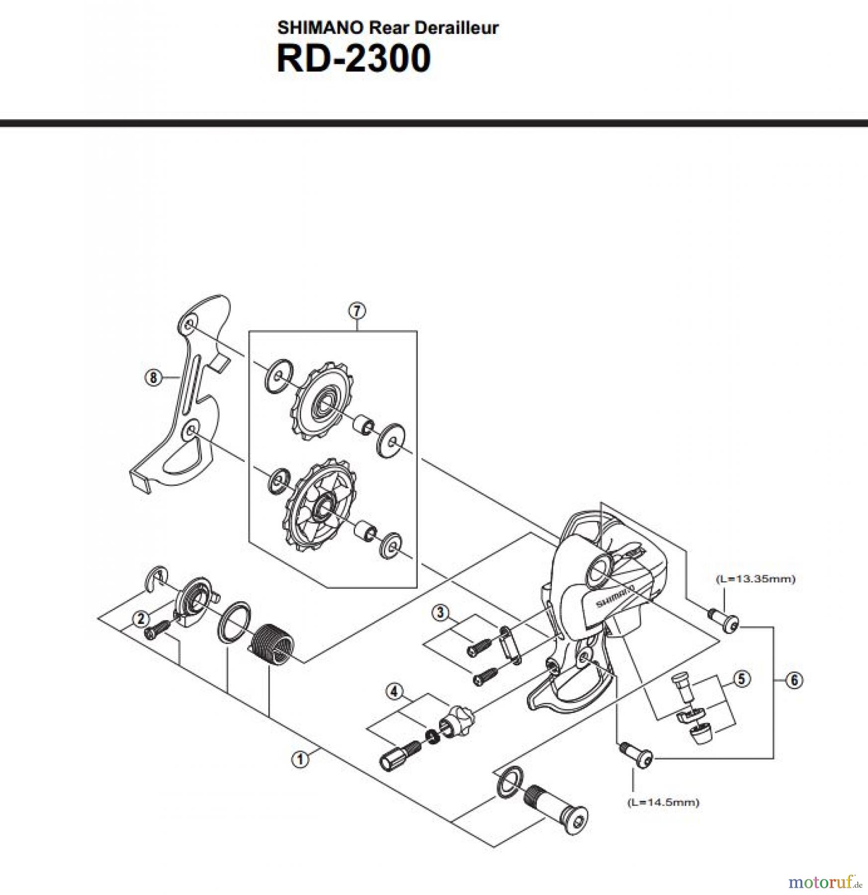  Shimano RD Rear Derailleur - Schaltwerk RD-2300-2923