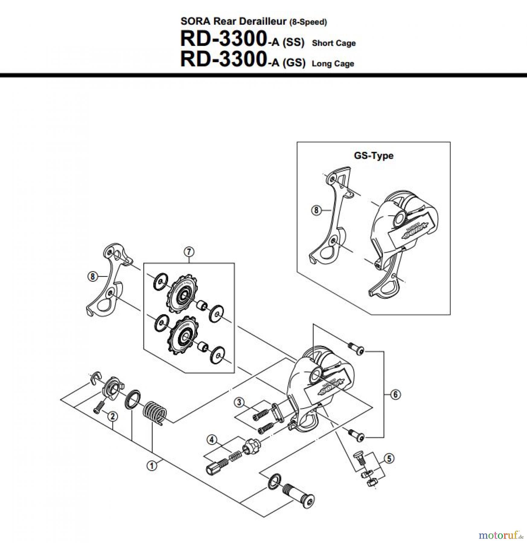  Shimano RD Rear Derailleur - Schaltwerk RD-3300-A-2539