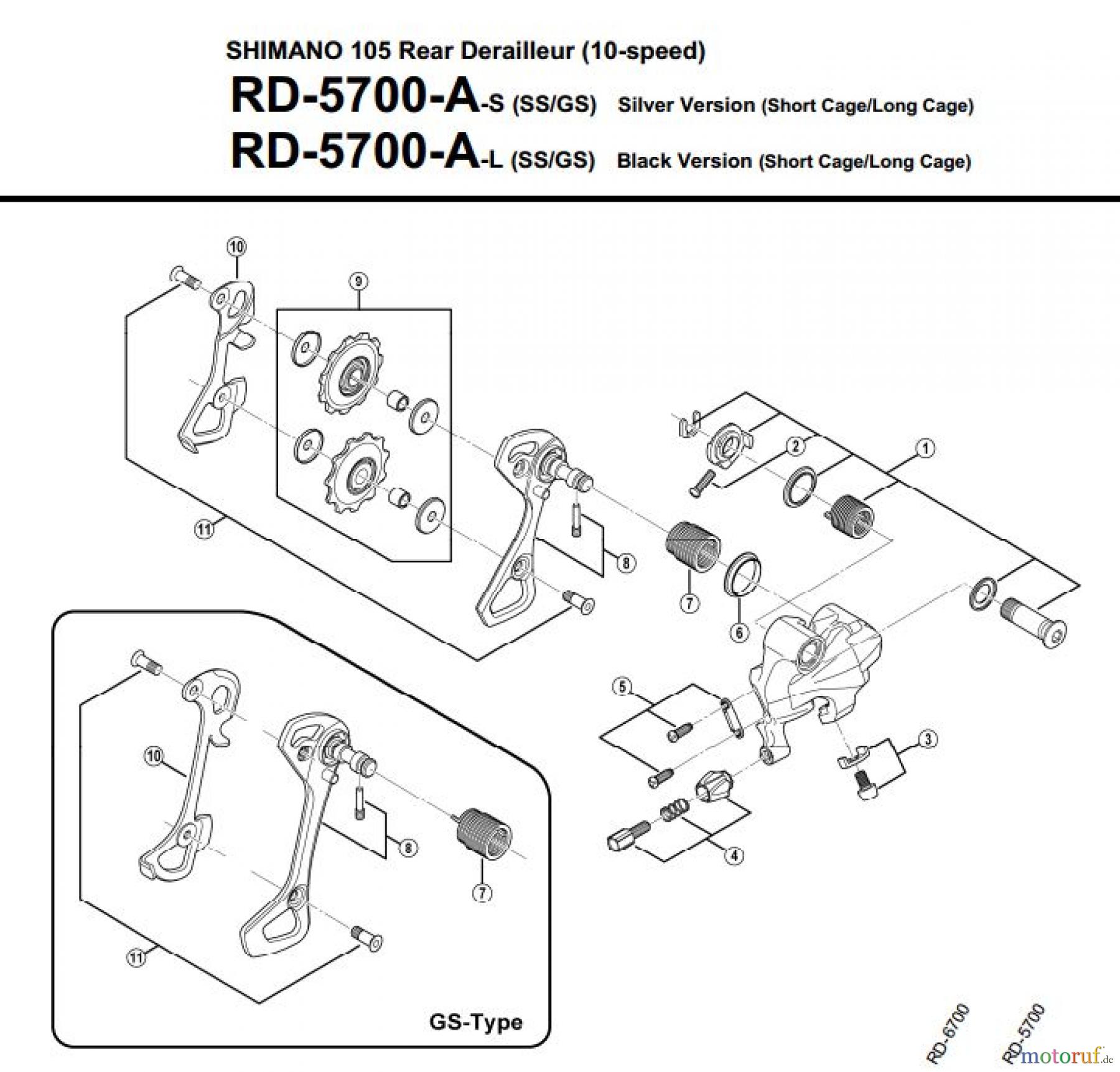  Shimano RD Rear Derailleur - Schaltwerk RD-5700-A-3285