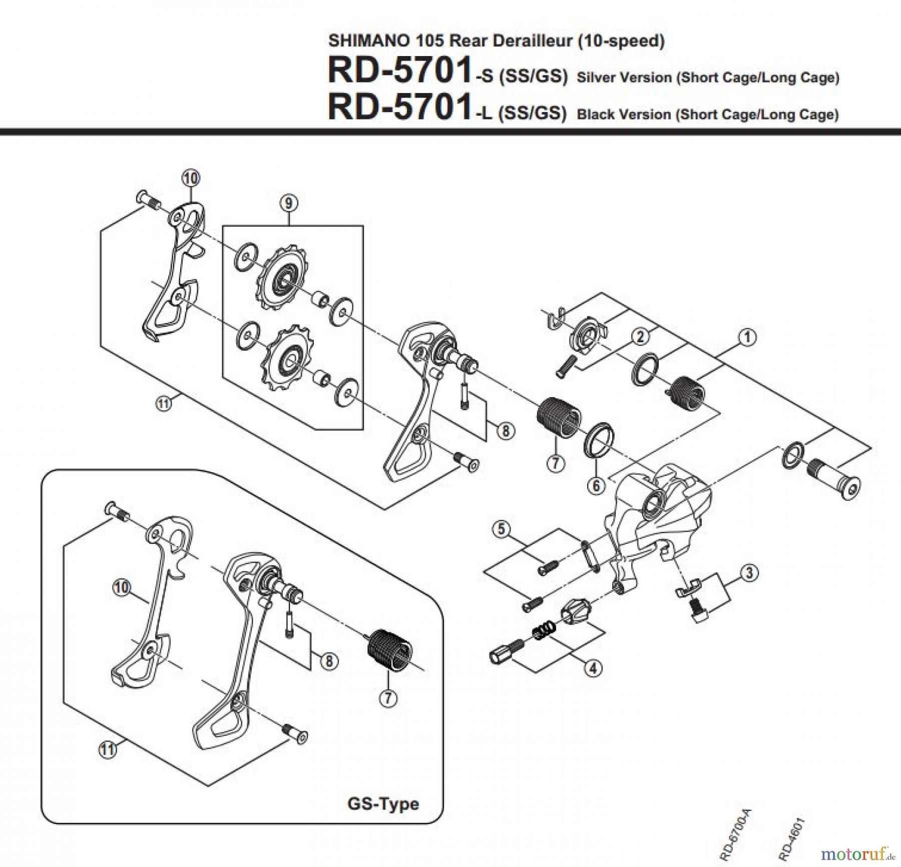  Shimano RD Rear Derailleur - Schaltwerk RD-5701-3297