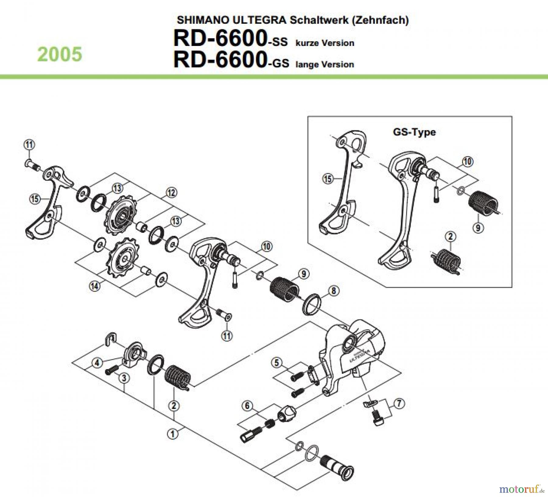  Shimano RD Rear Derailleur - Schaltwerk RD-6600-05