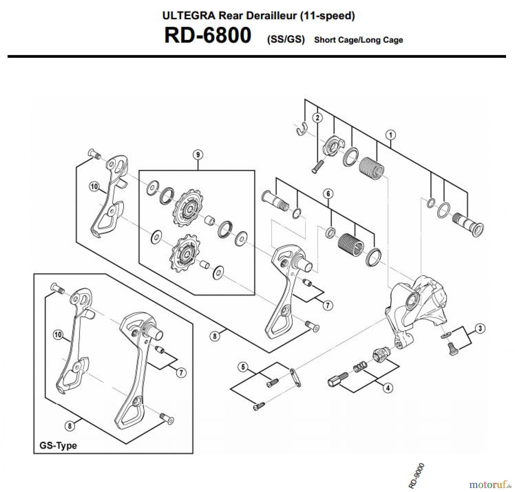  Shimano RD Rear Derailleur - Schaltwerk RD-6800-3608