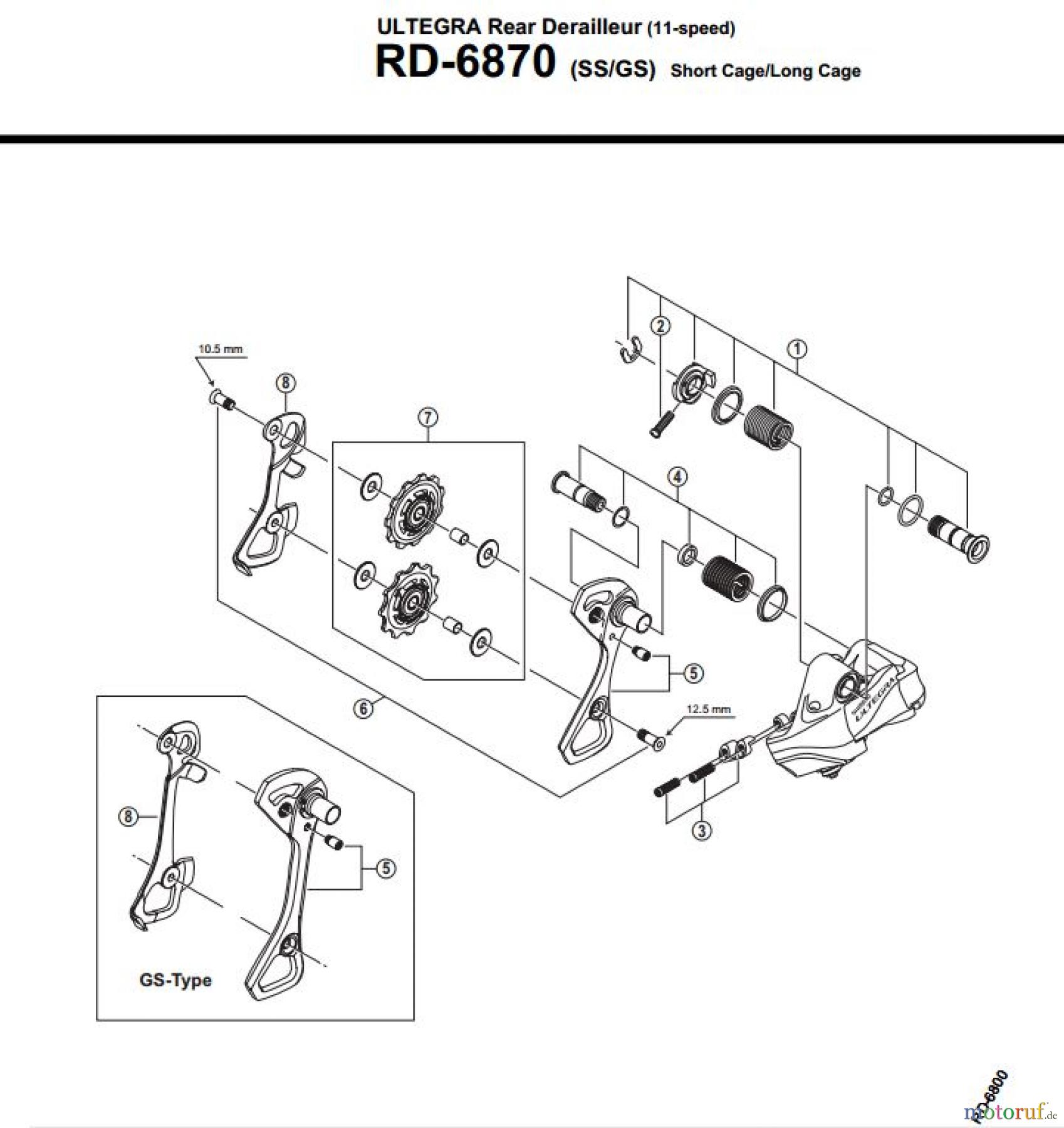  Shimano RD Rear Derailleur - Schaltwerk RD-6870-3641