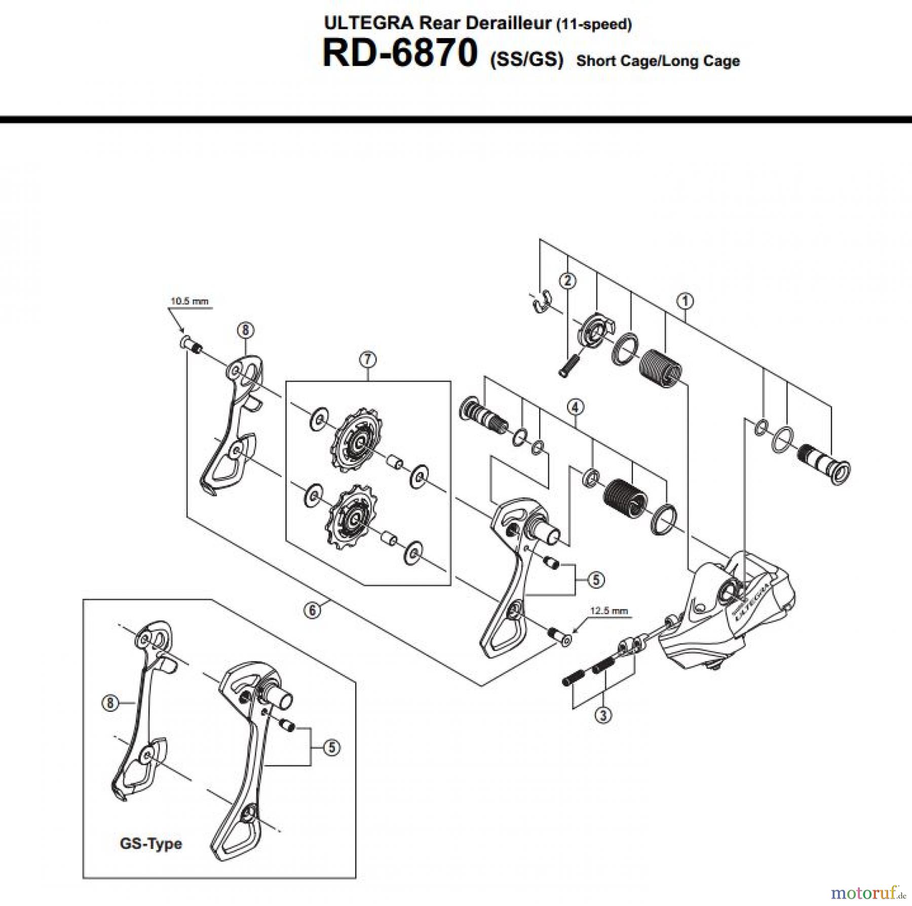  Shimano RD Rear Derailleur - Schaltwerk RD-6870-3641A