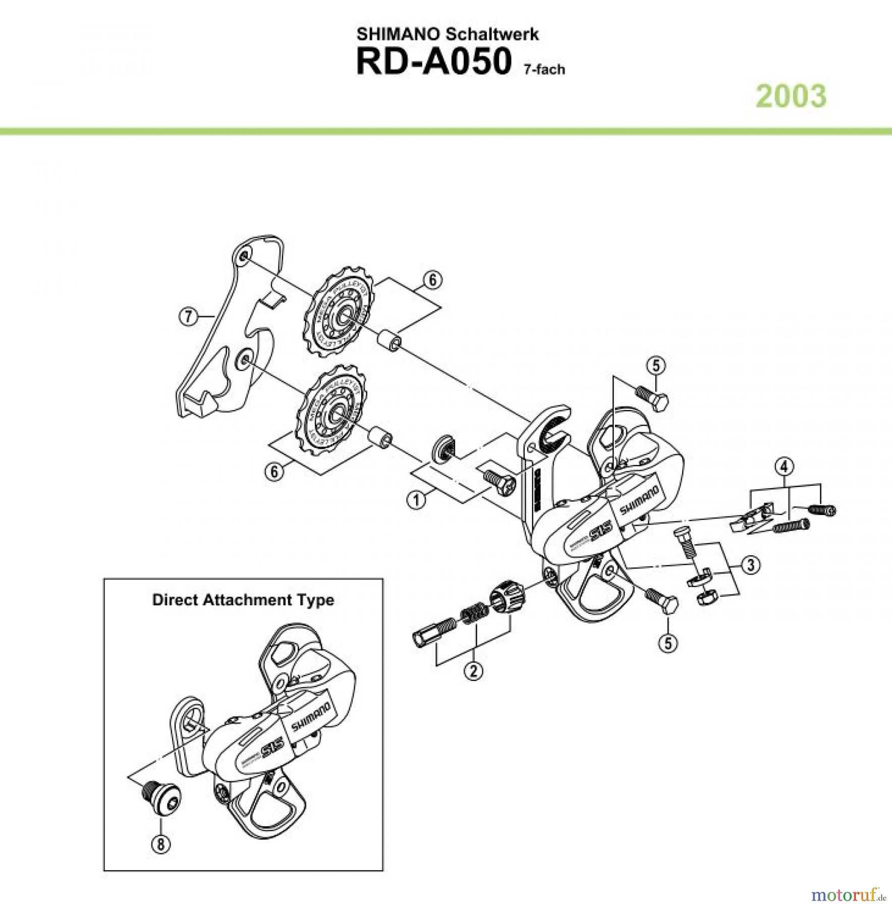  Shimano RD Rear Derailleur - Schaltwerk RD-A050-03