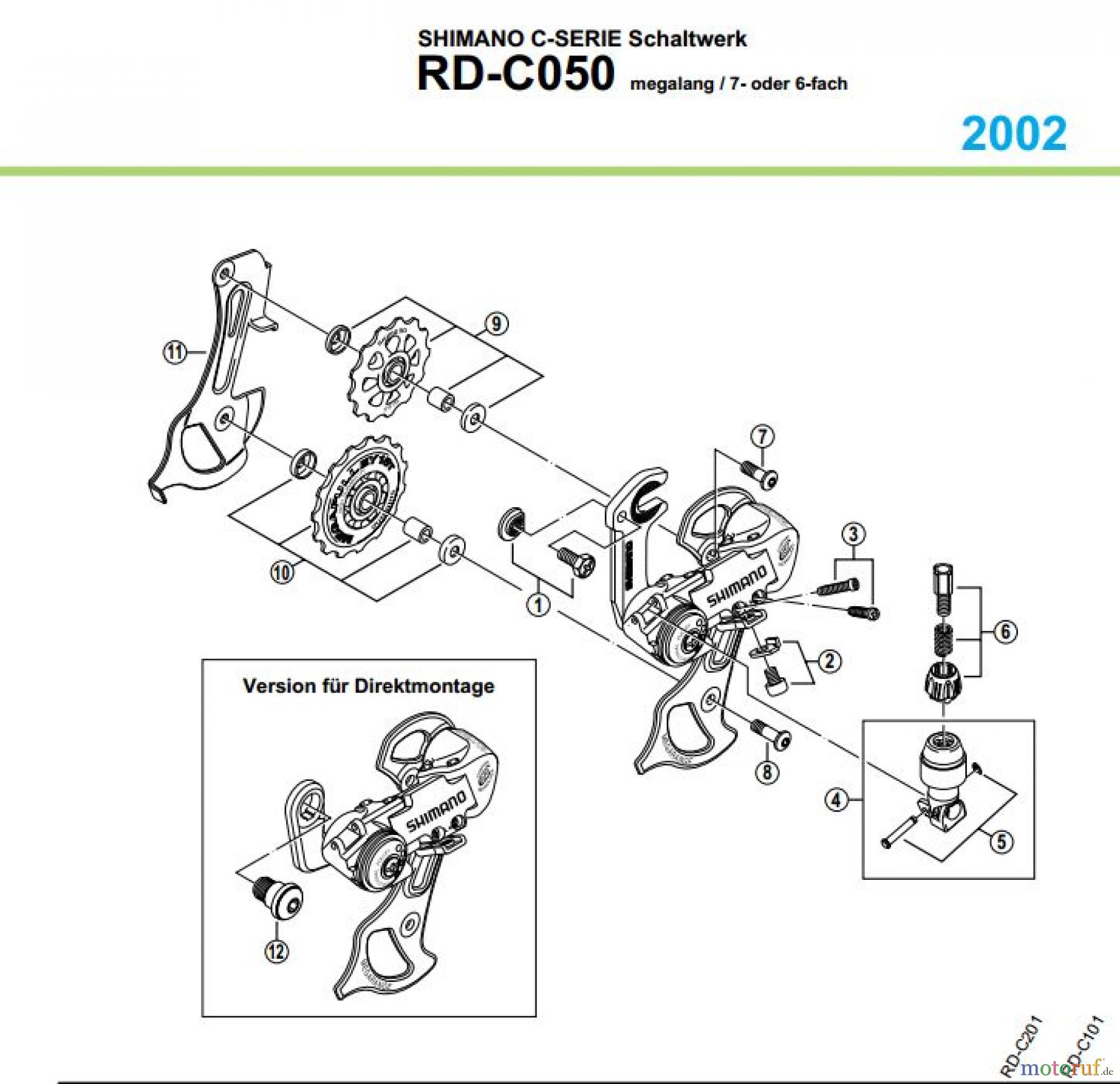  Shimano RD Rear Derailleur - Schaltwerk RD-C050-02