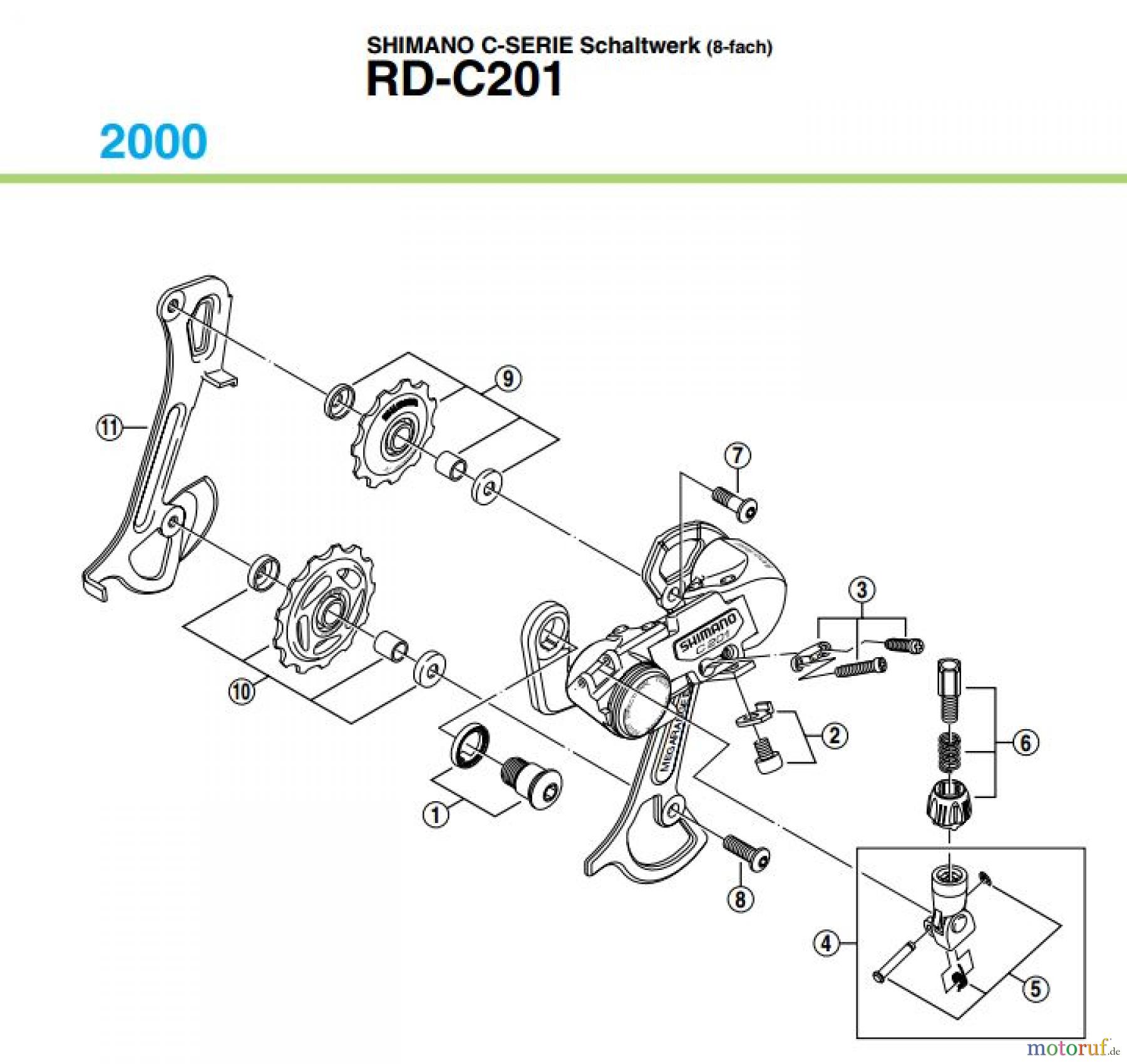  Shimano RD Rear Derailleur - Schaltwerk RD-C201-00