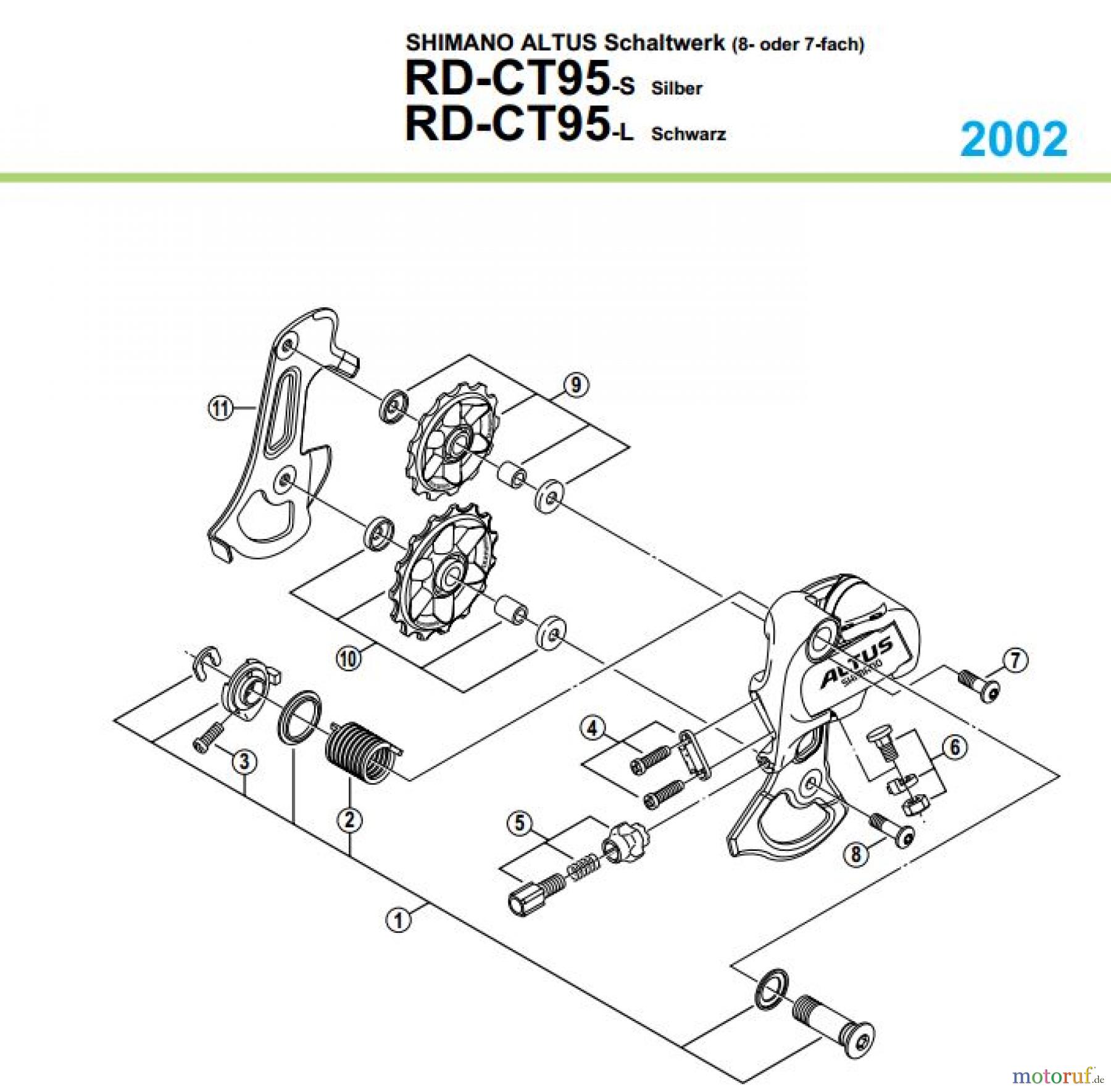  Shimano RD Rear Derailleur - Schaltwerk RD-CT95-02