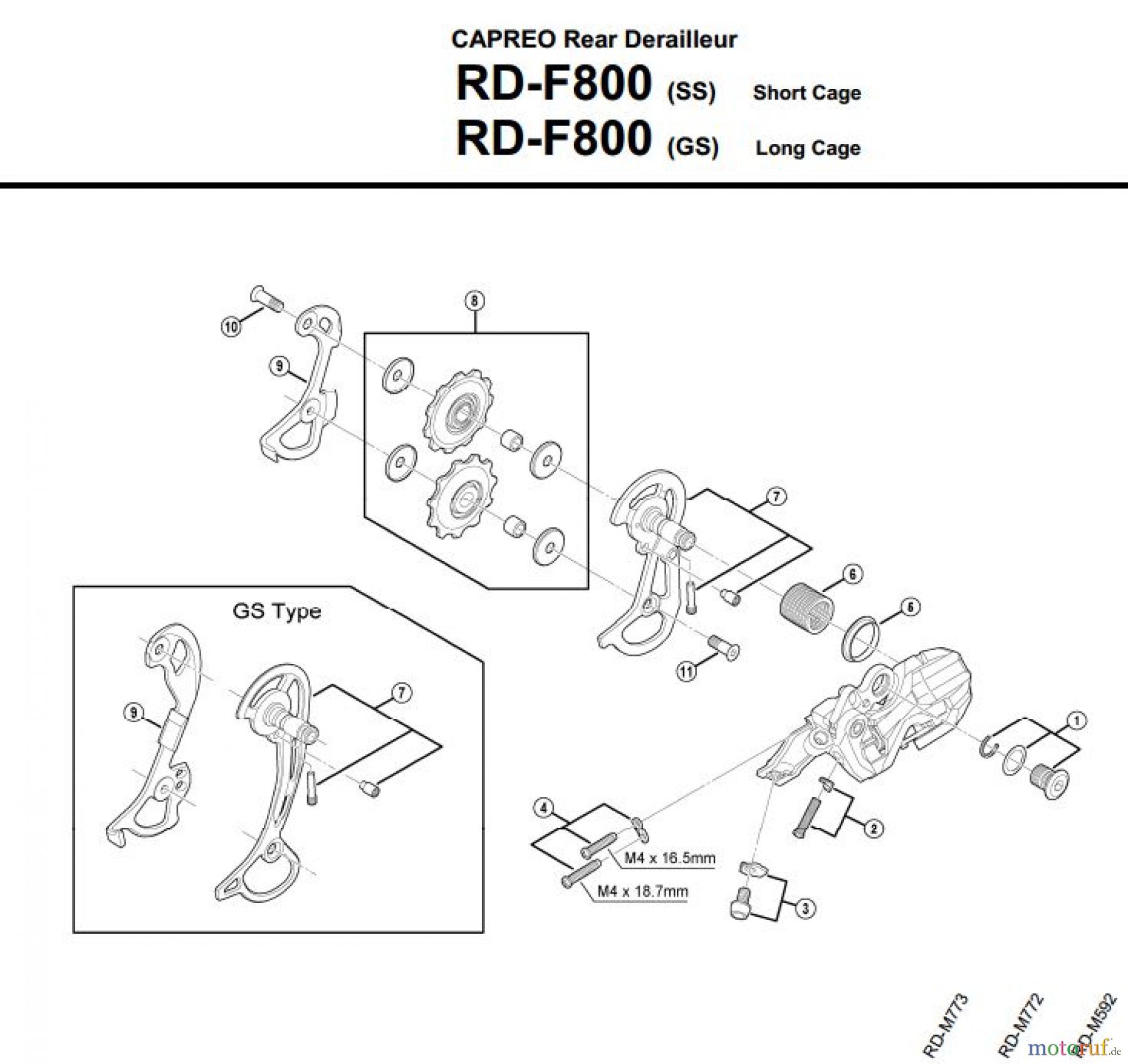  Shimano RD Rear Derailleur - Schaltwerk RD-F800-3014