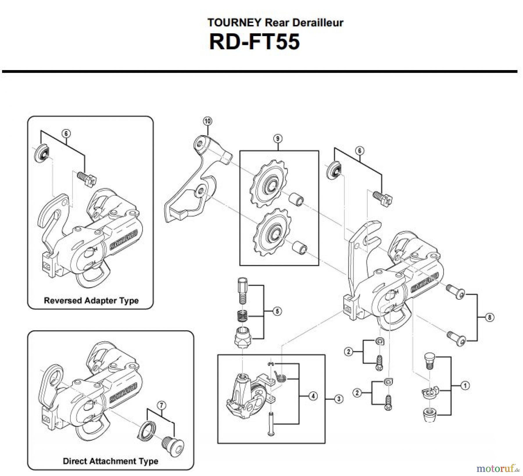  Shimano RD Rear Derailleur - Schaltwerk RD-FT55-3596