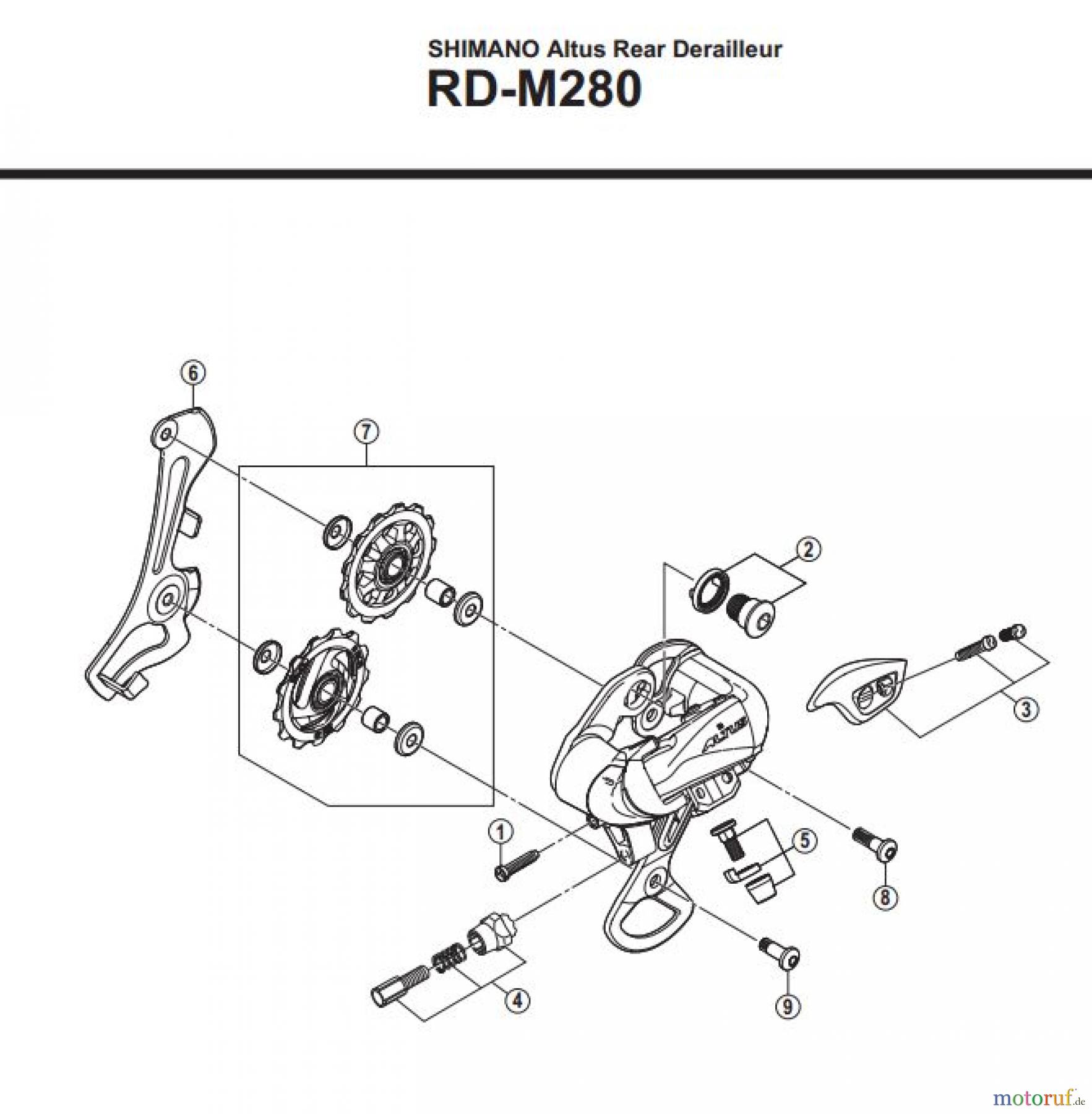  Shimano RD Rear Derailleur - Schaltwerk RD-M280-3304