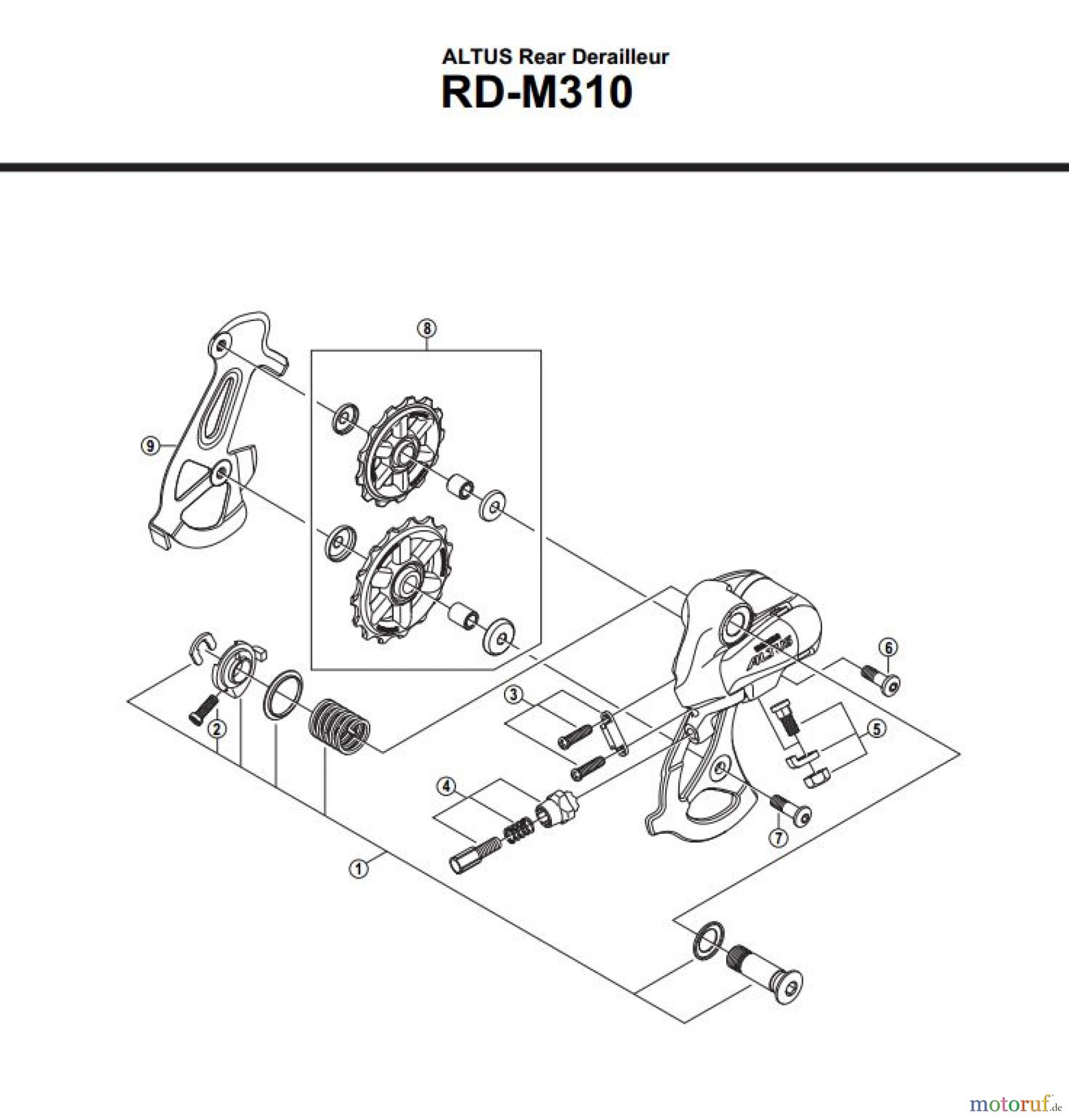  Shimano RD Rear Derailleur - Schaltwerk RD-M310-2678A