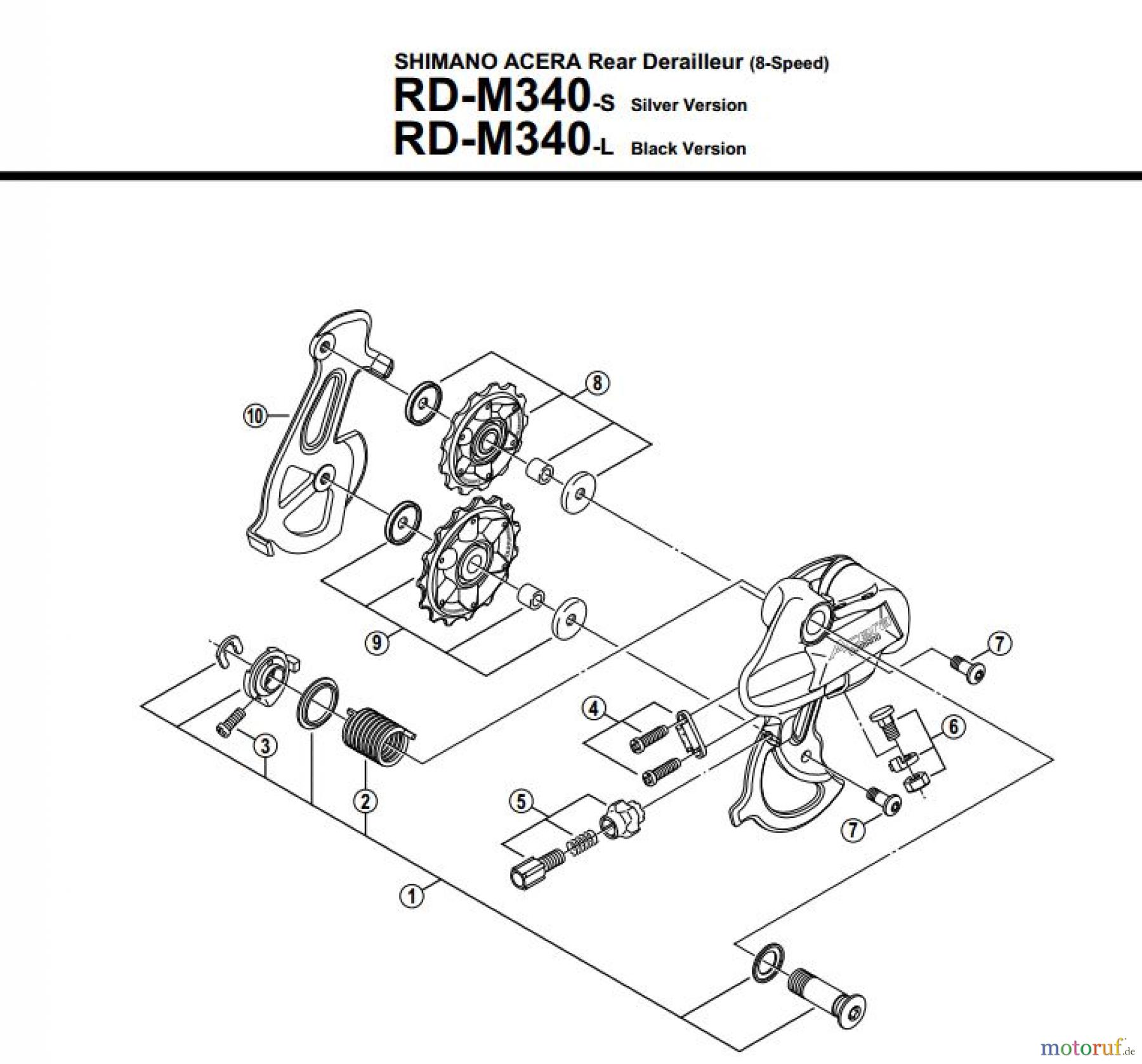  Shimano RD Rear Derailleur - Schaltwerk RD-M340