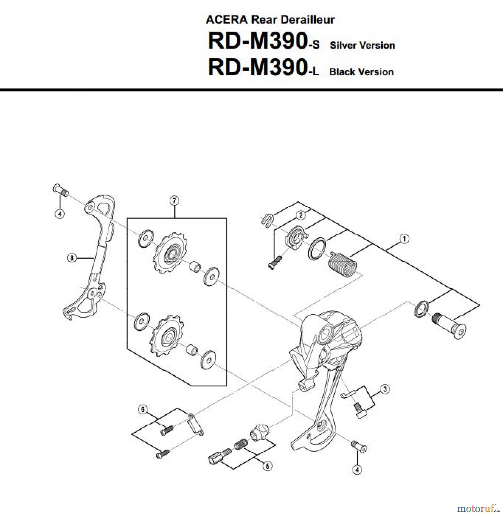  Shimano RD Rear Derailleur - Schaltwerk RD-M390-3216